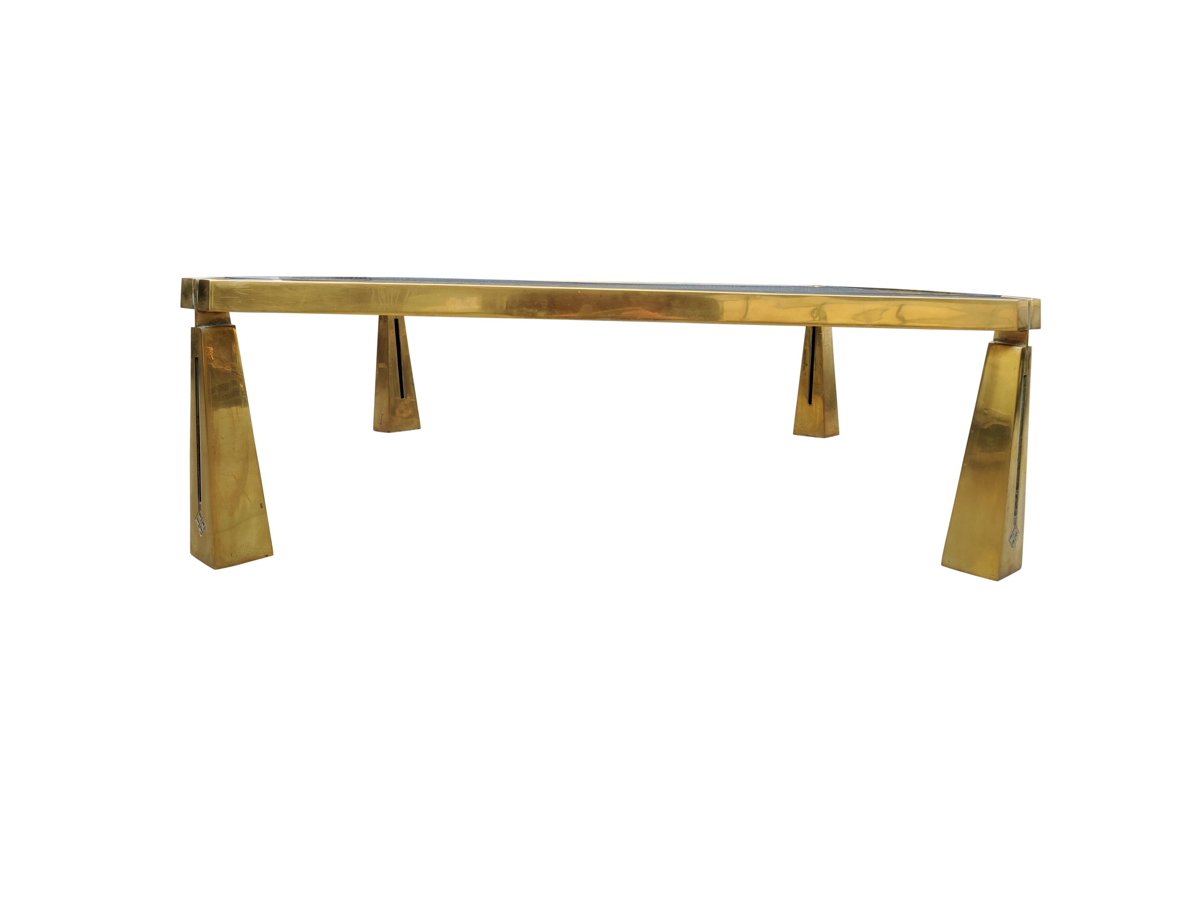 Bronze Coffee Table by Peter Ghyczy, 1970s In Good Condition In HEVERLEE, BE