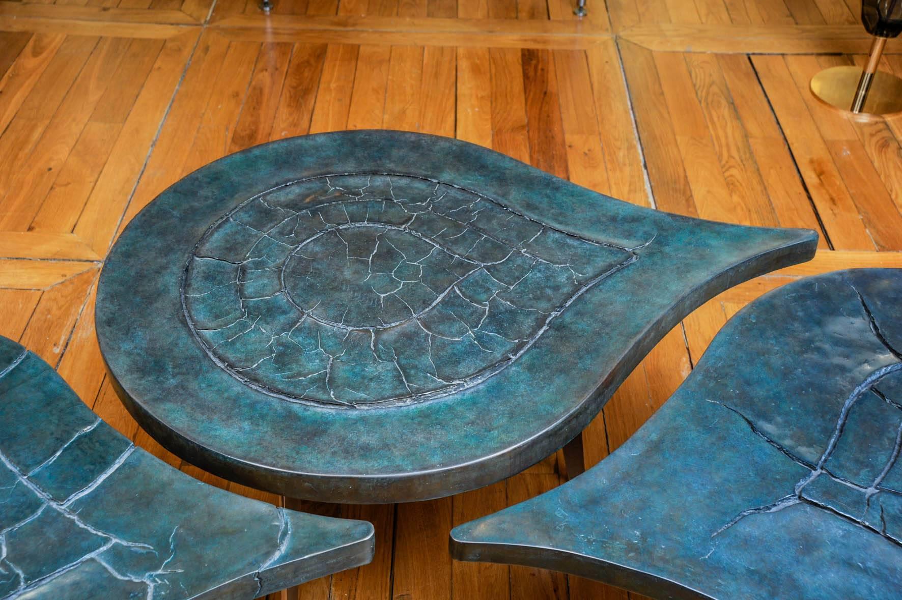 Français Table basse Drop d'Erwan Boulloud en bronze à prix abordable en vente