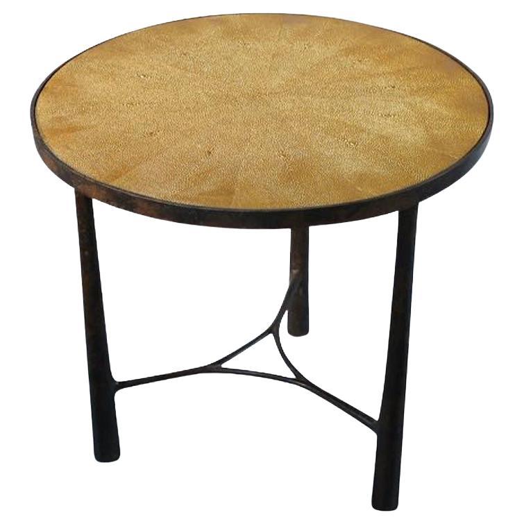 Bronze Coffee Table Faux Shagreen Top, Germany, Contemporary