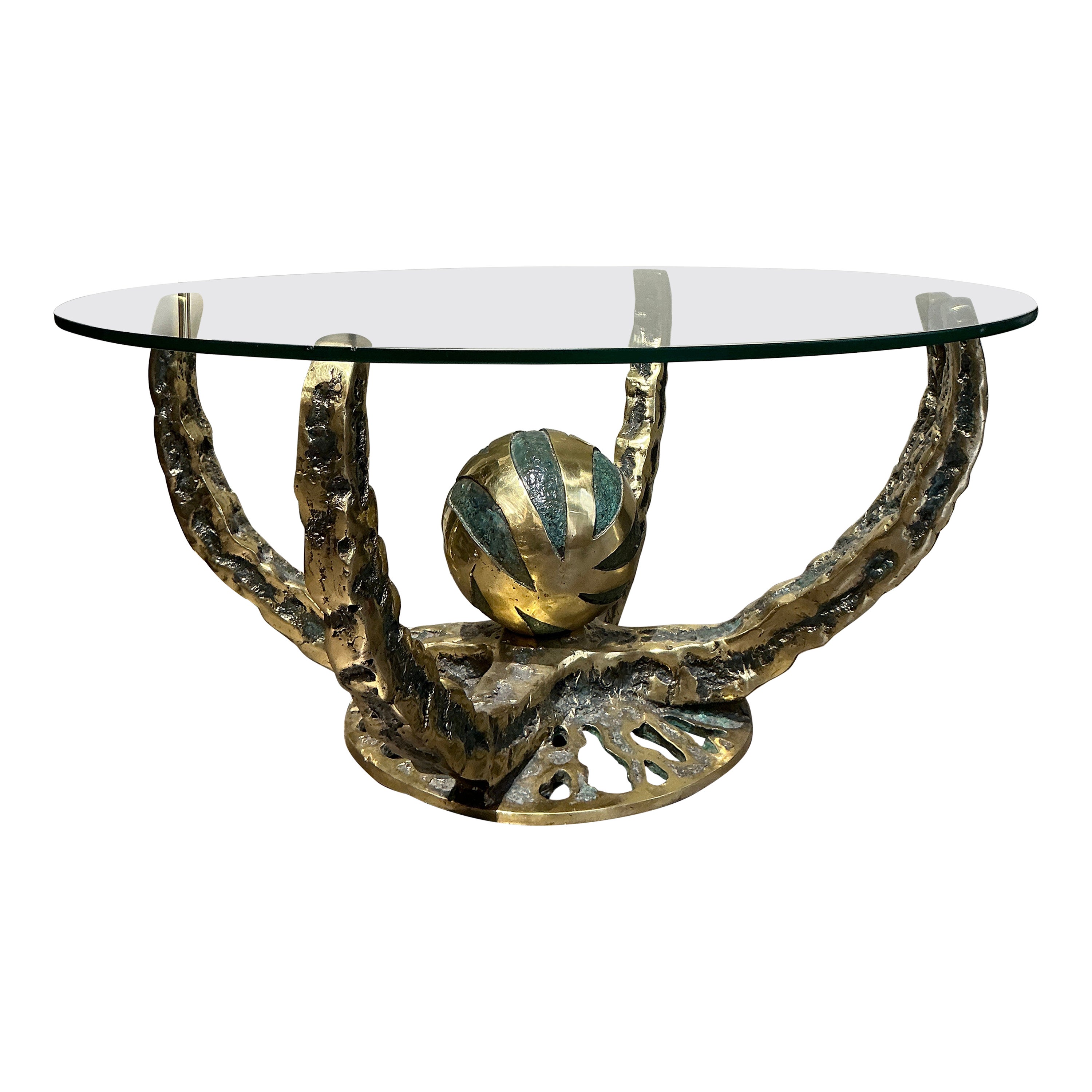 Bronze coffee table “Octo” by Henri Fernandez circa 1970