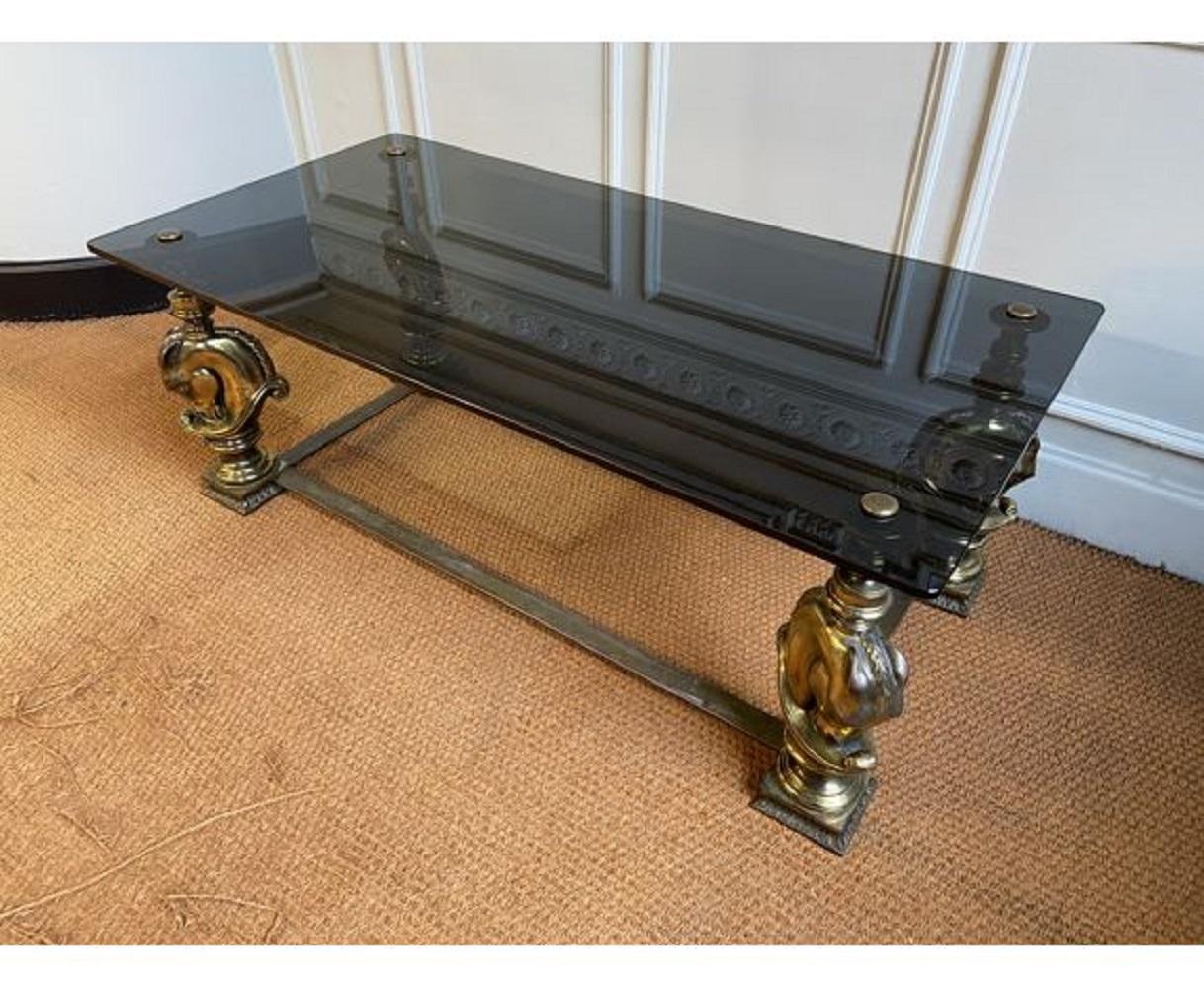 Bronze Coffee Table with a Horse's Head For Sale 3