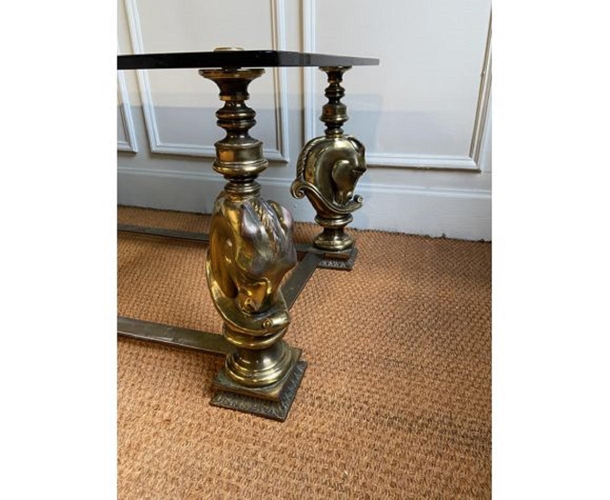 Bronze Coffee Table with a Horse's Head For Sale 4