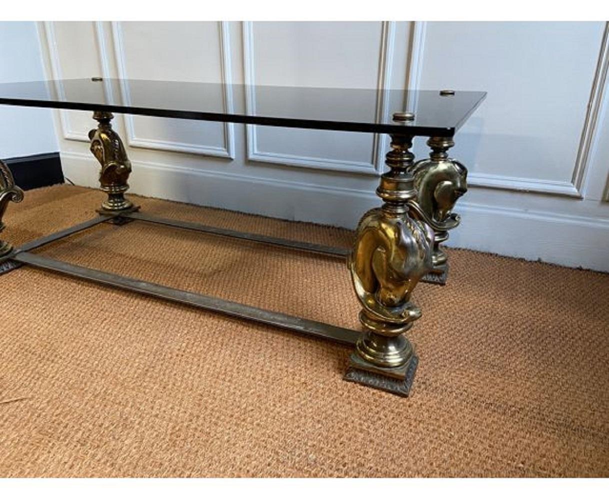 Bronze Coffee Table with a Horse's Head In Good Condition For Sale In Brussels , BE