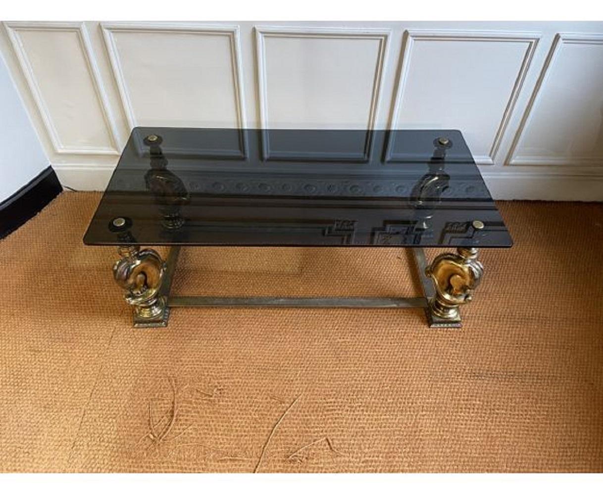 20th Century Bronze Coffee Table with a Horse's Head For Sale