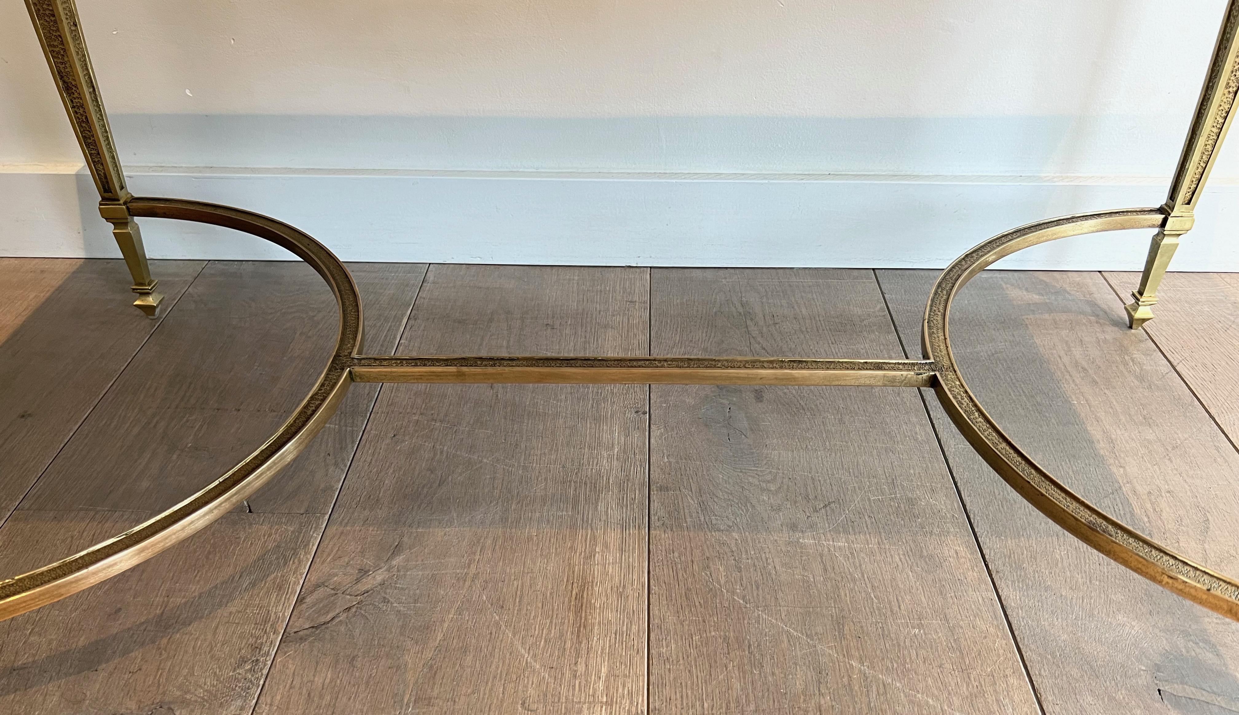 Bronze Coffee Table with Black Portor Marble Top in the style of Maison Jansen For Sale 3