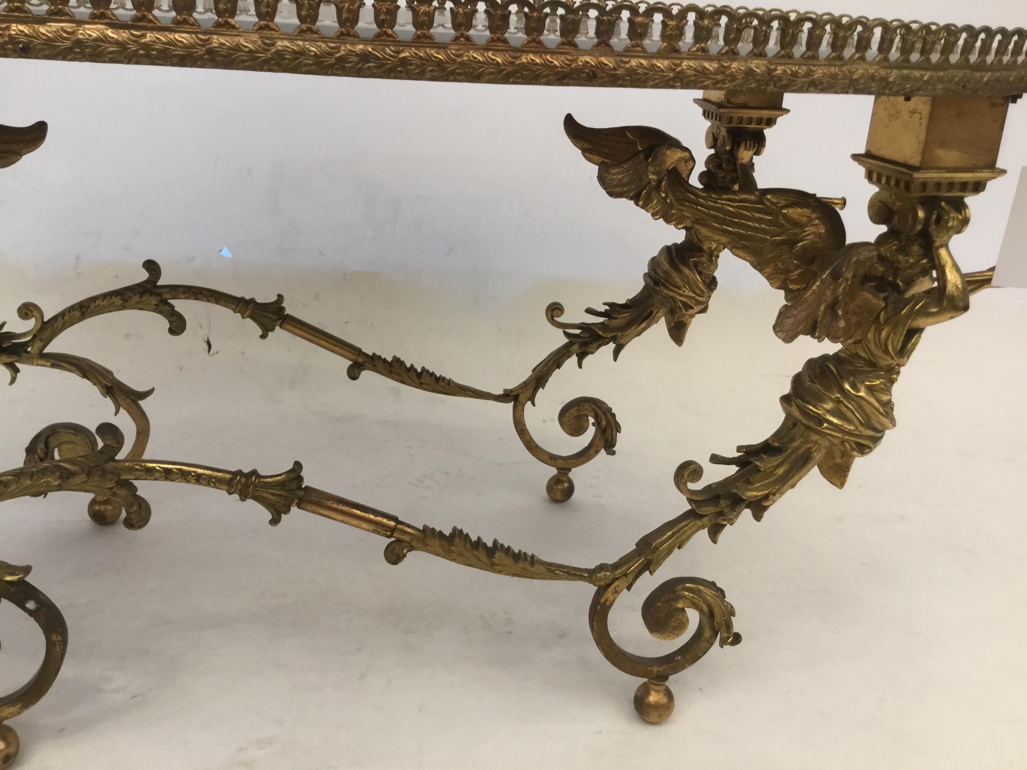 Bronze Coffee Table with Cherubs, 1940s For Sale 3