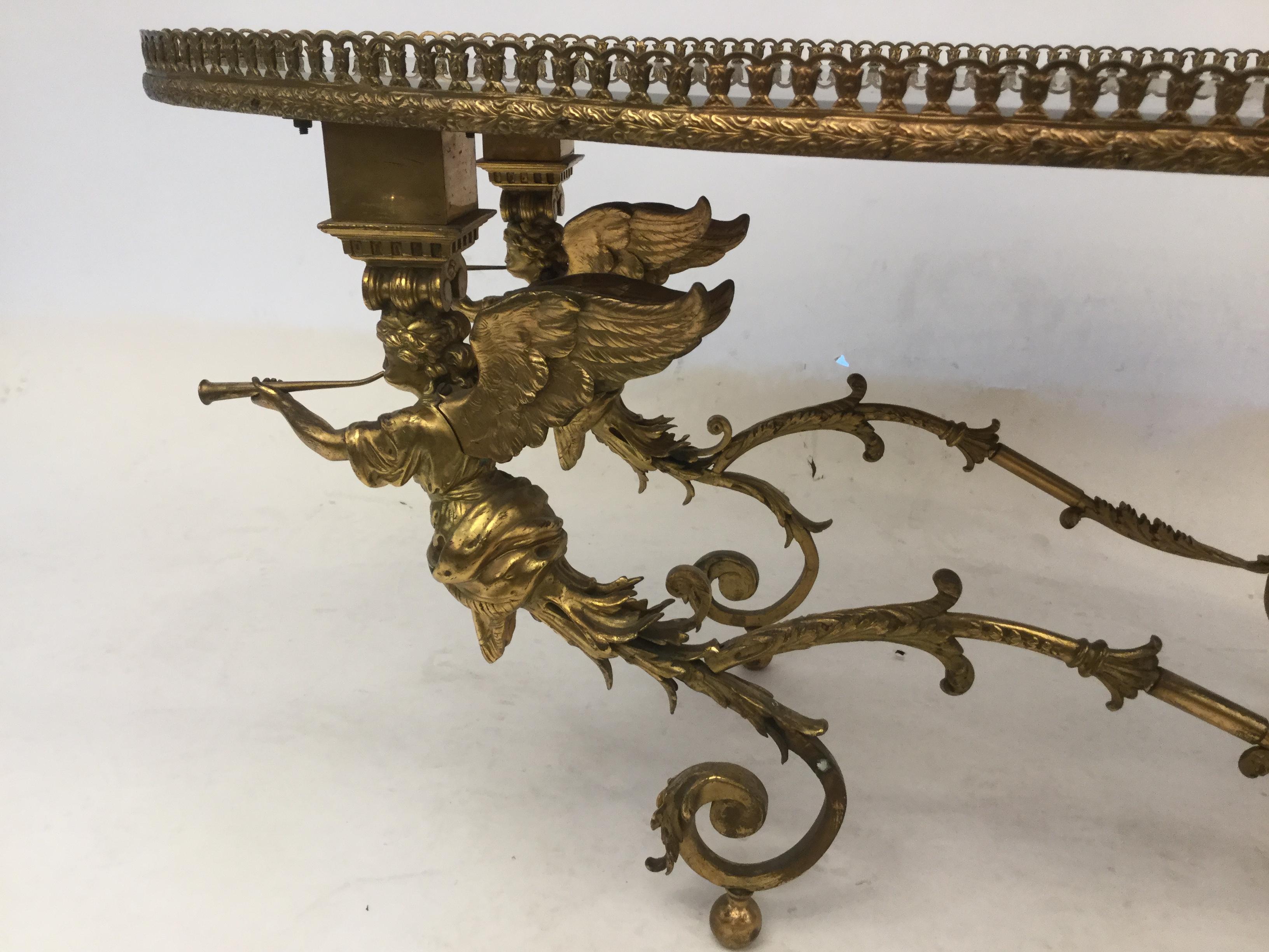 Bronze Coffee Table with Cherubs, 1940s For Sale 5