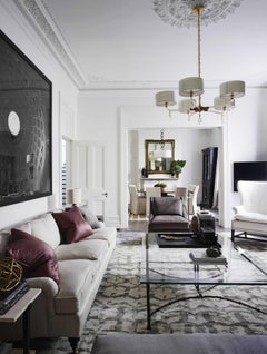 Tavolino da caffè in bronzo con piano in vetro, pietra o pelle