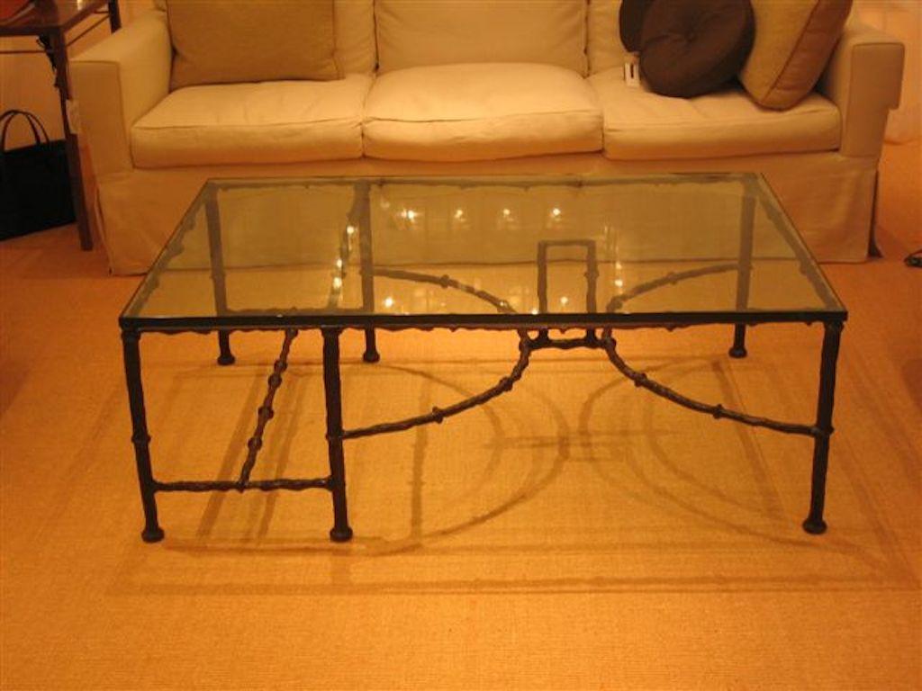 Bronze Coffee Table with Glass, Stone or Leather Top In New Condition For Sale In Ballard, CA