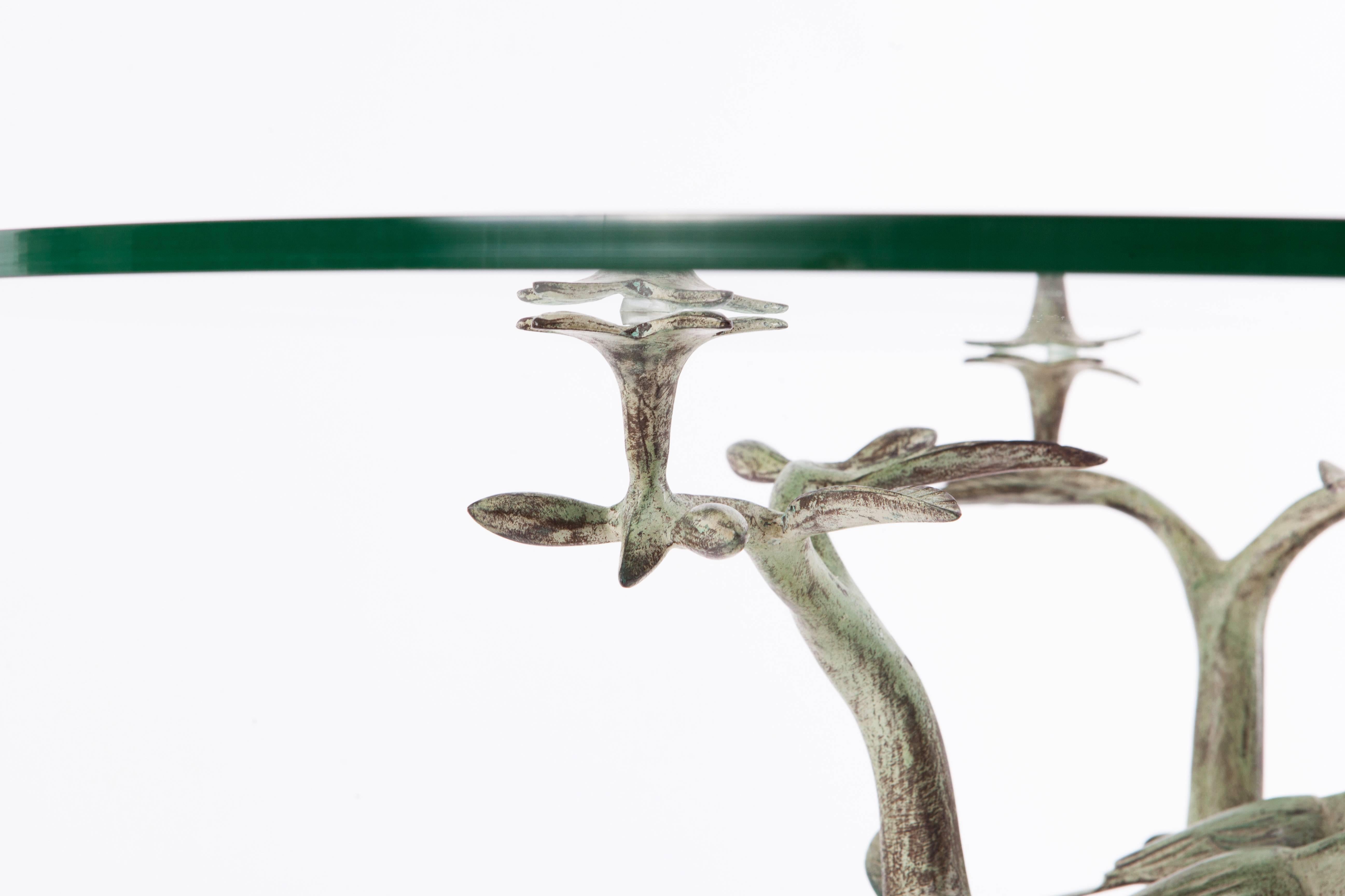 Bronze Coffee Table with Glass Top, 1960s by Willy Daro 3