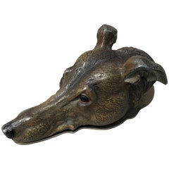 Bronze Cold a Painted Hound Paper Holder