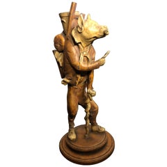 Bronze Cold Painted Match Holder French Bull Dog Mountaineer by Franz Bergman