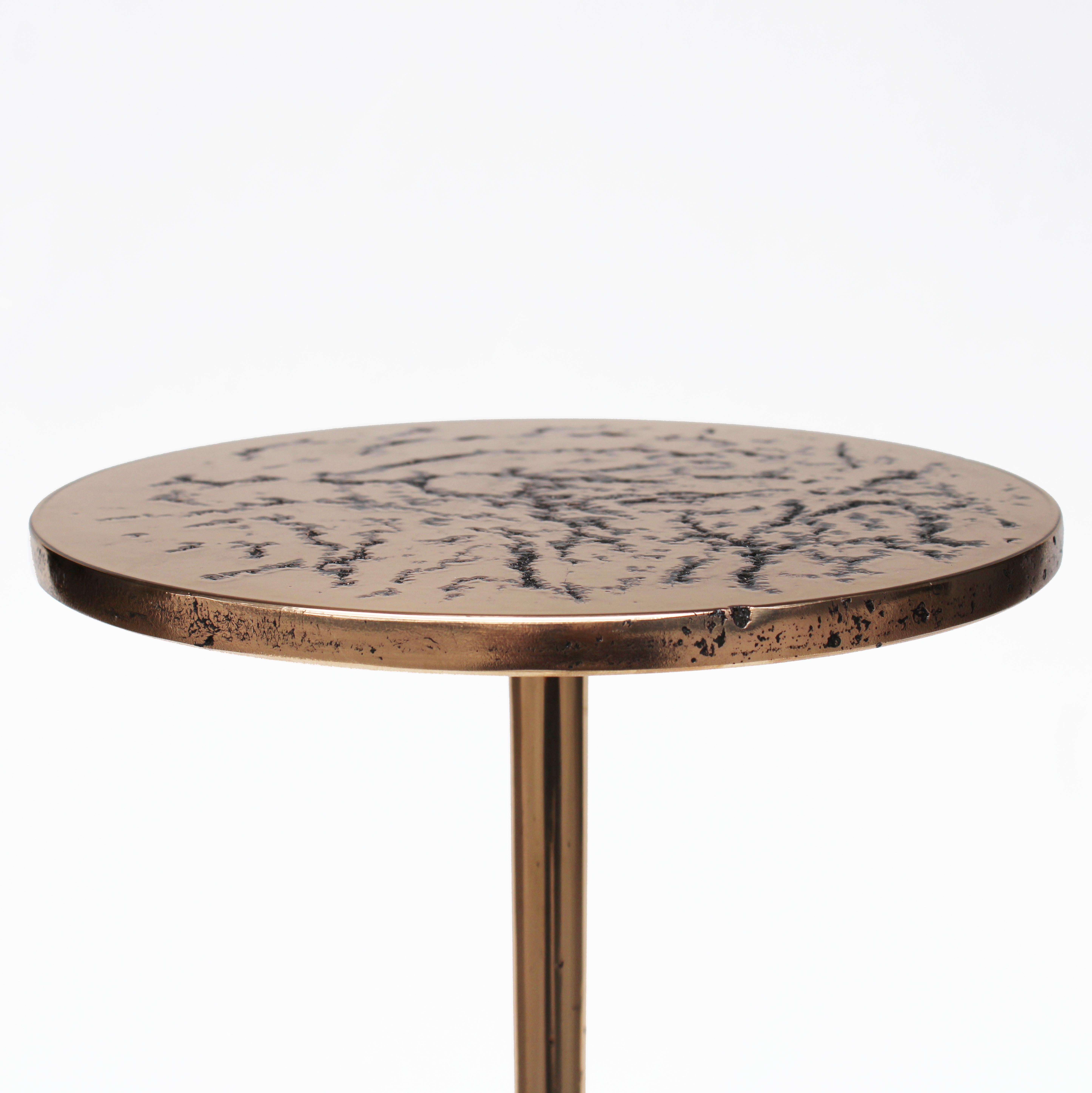 Contemporary Bronze Colla Sprue Side Table by Studio Sunt For Sale