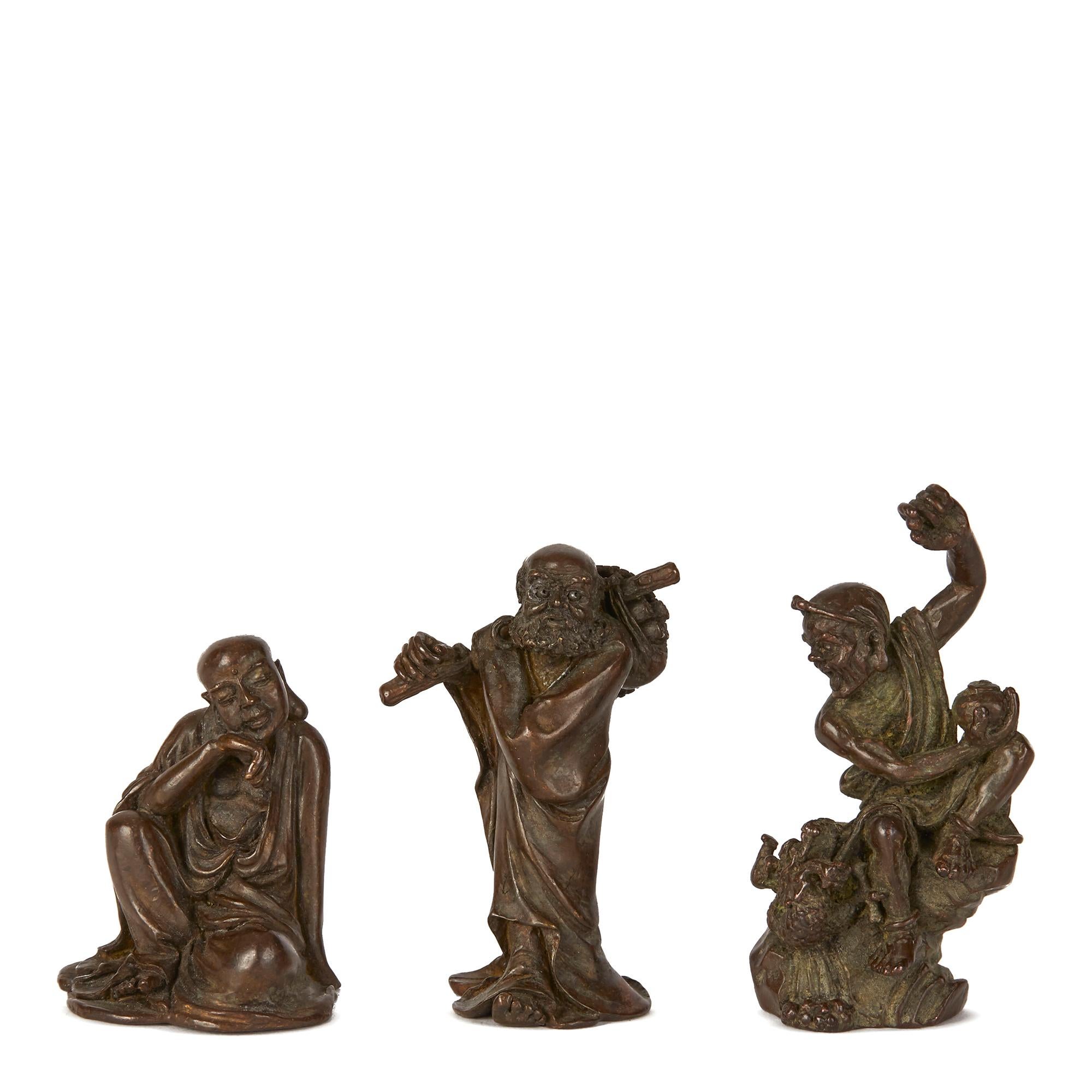 Bronze-Kollektion von achtzehn Luohan-Gefährten, 18.-19. Jahrhundert im Angebot 5