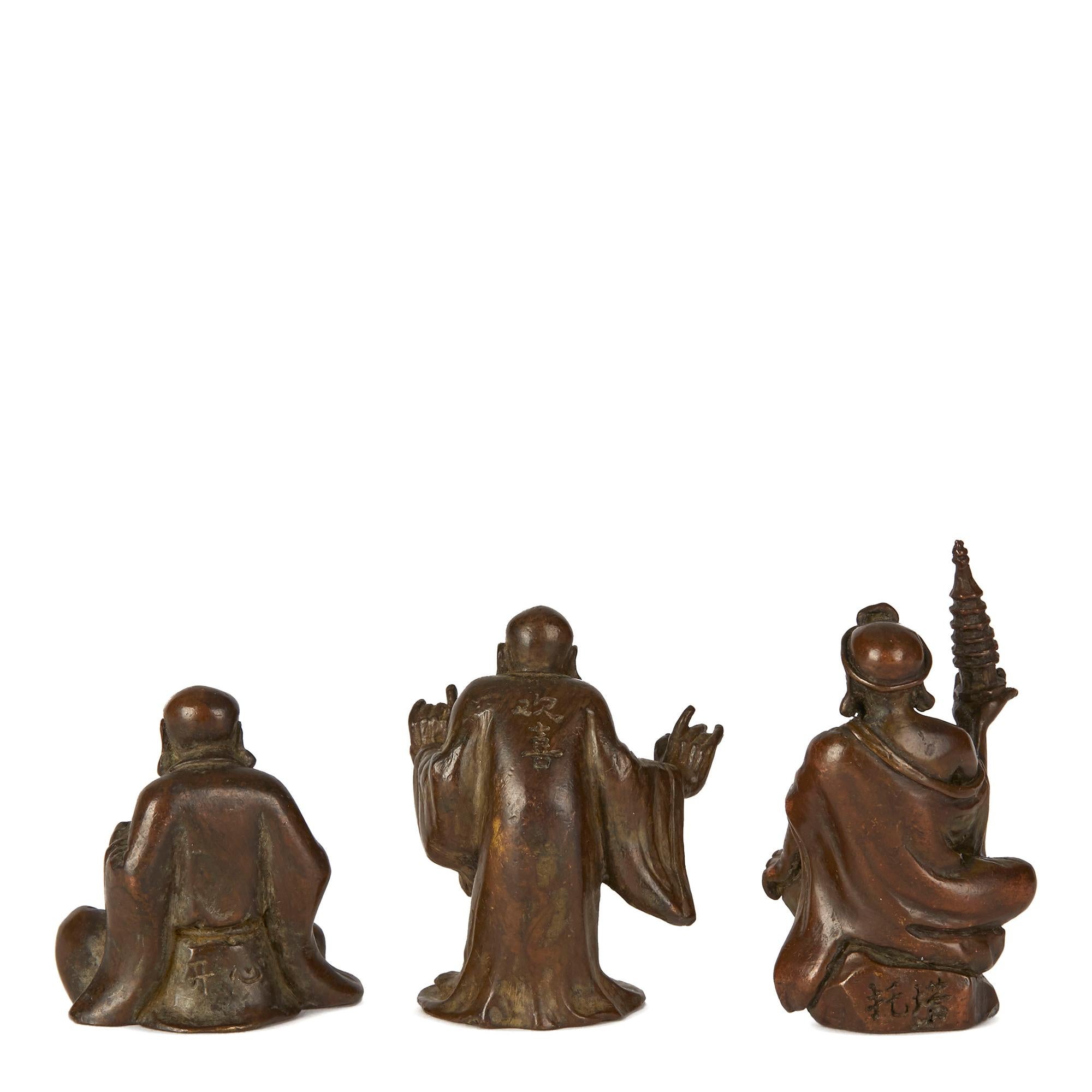 Bronze Collection Eighteen Luohan Disciples, 18th-19th Century For Sale 8