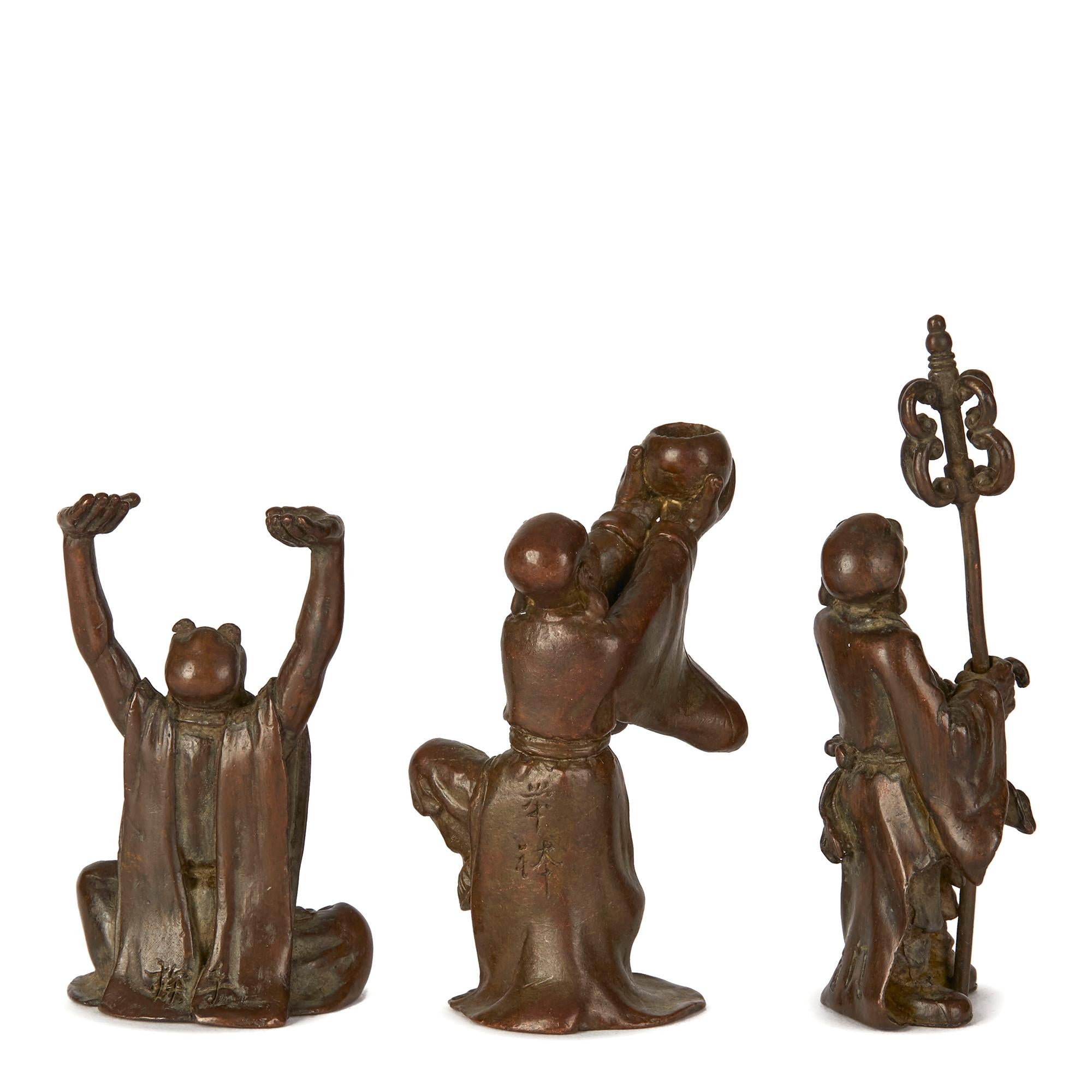 Bronze-Kollektion von achtzehn Luohan-Gefährten, 18.-19. Jahrhundert (Chinesisch) im Angebot