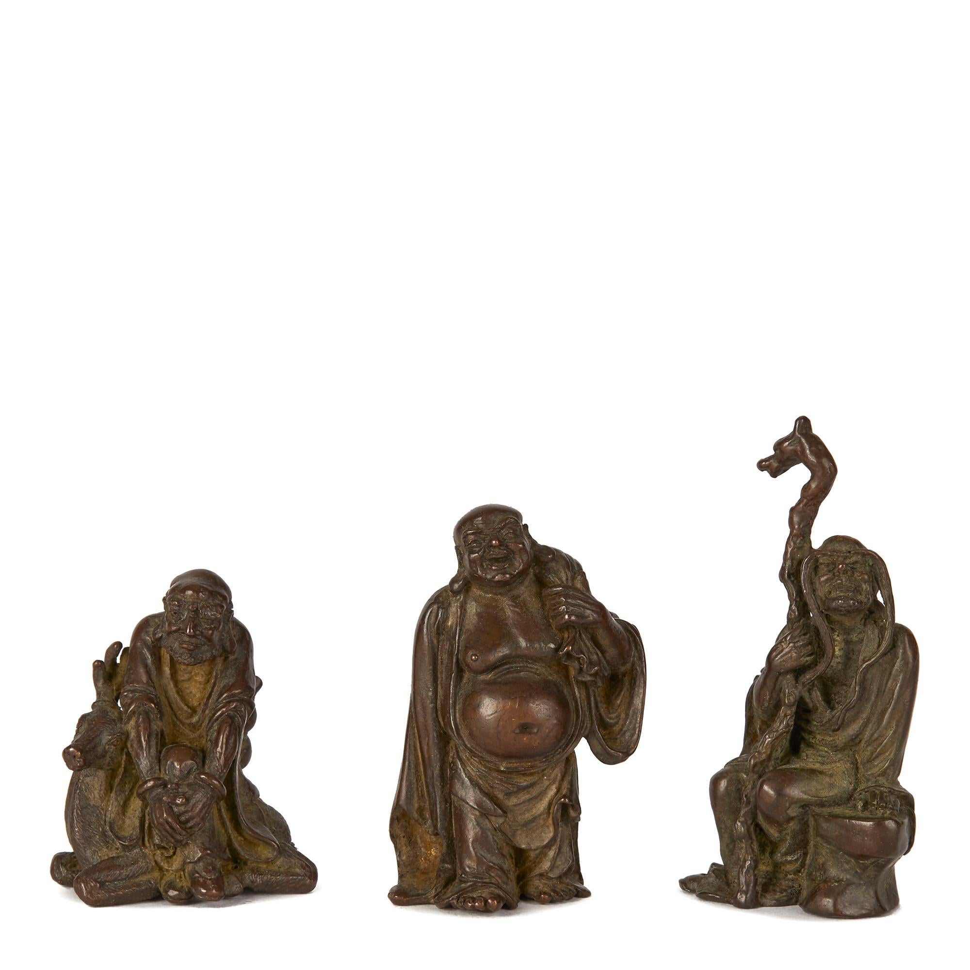 Bronze-Kollektion von achtzehn Luohan-Gefährten, 18.-19. Jahrhundert im Zustand „Hervorragend“ im Angebot in Bishop's Stortford, Hertfordshire
