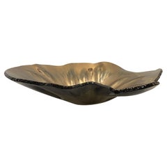 Bronze Color Free Form Shape Glass Bowl, Brazil, Contemporary