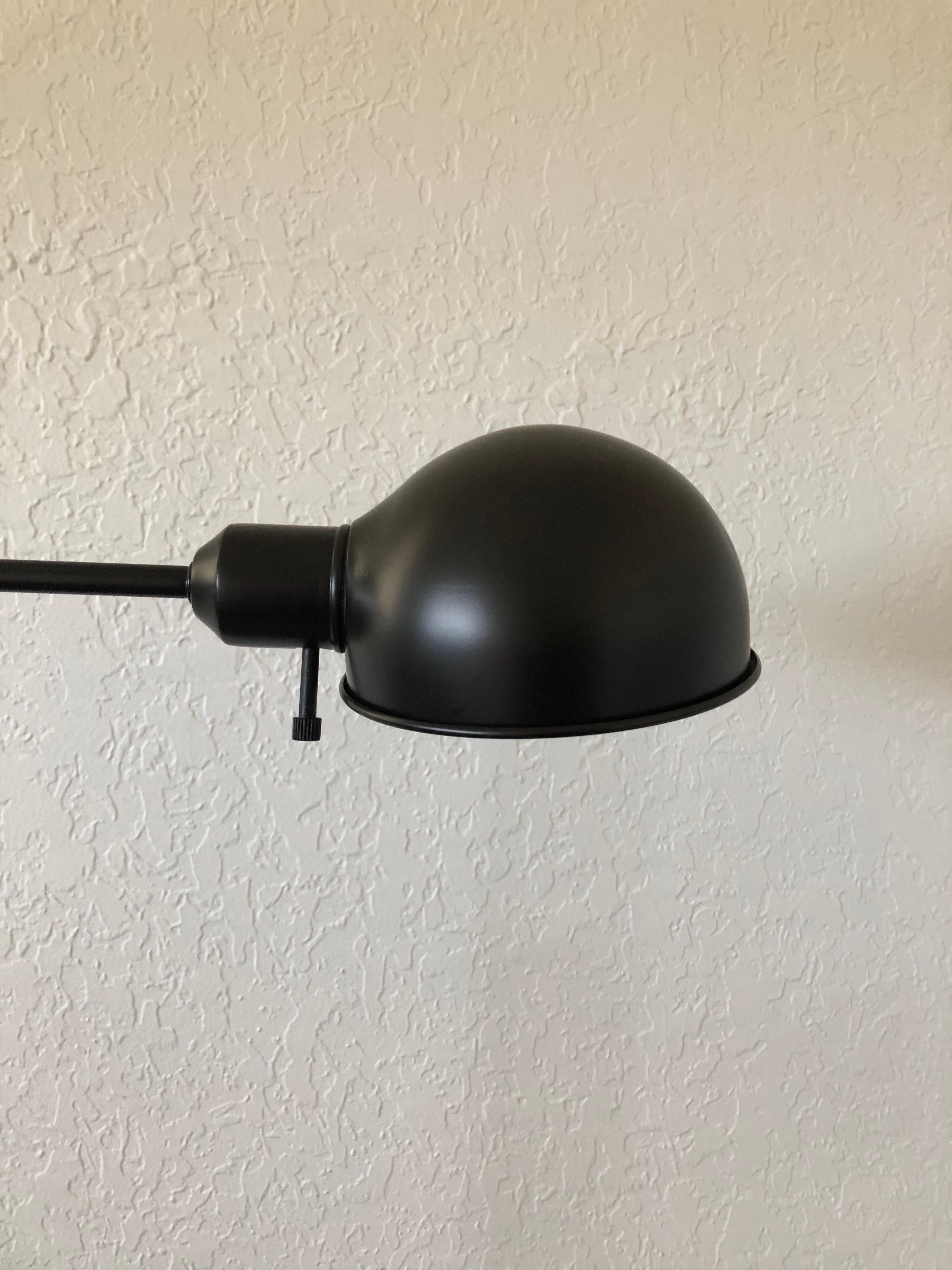 Mid-Century Modern Bronze Color Metal Floor Lamp with Round Shade