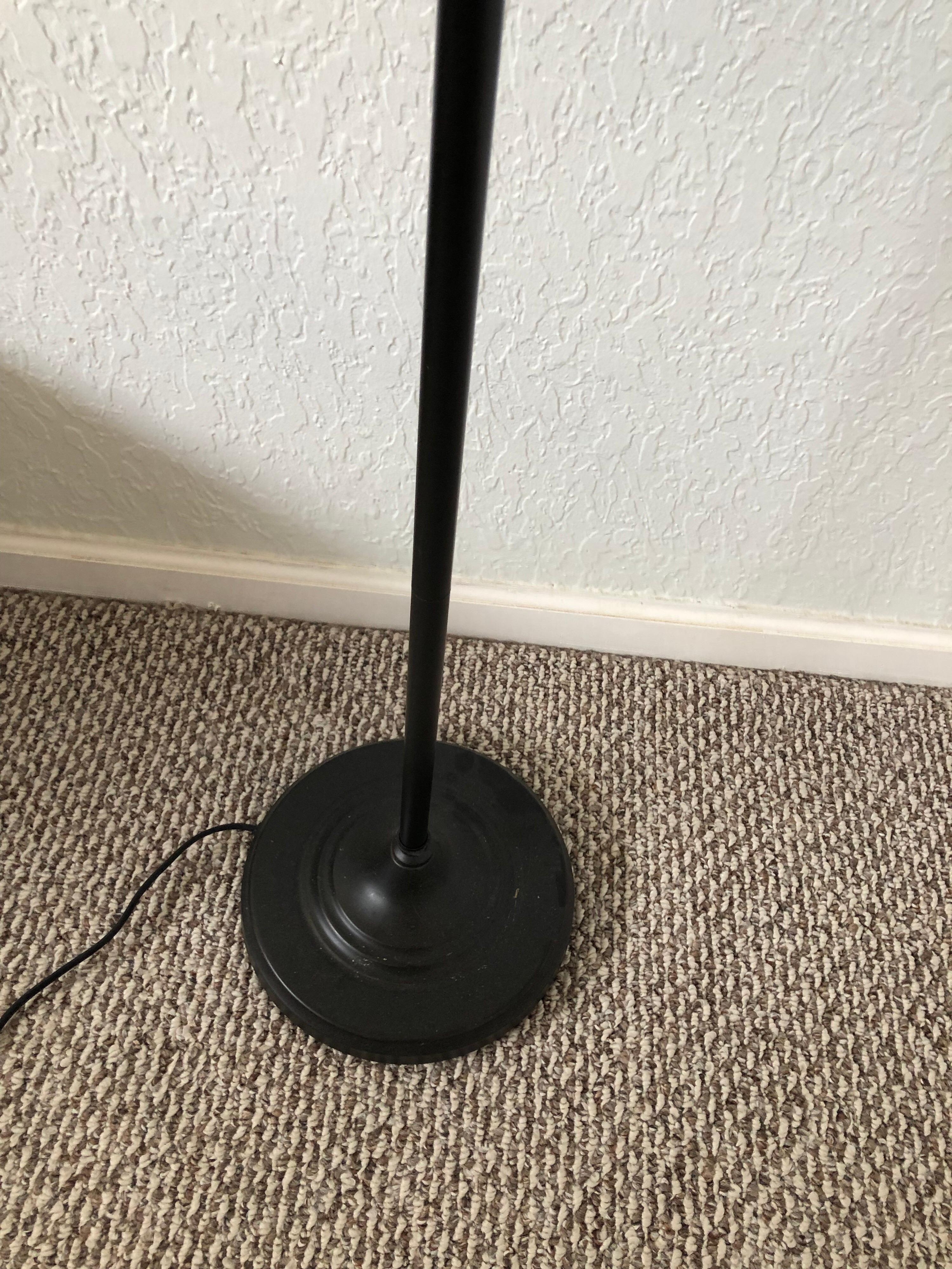 Machine-Made Bronze Color Metal Floor Lamp with Round Shade