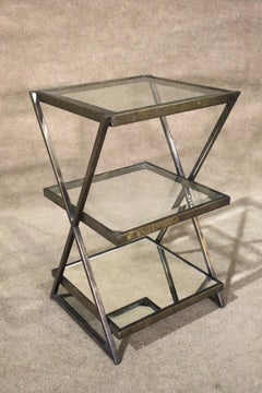 Bronze Color X-Frame End Table