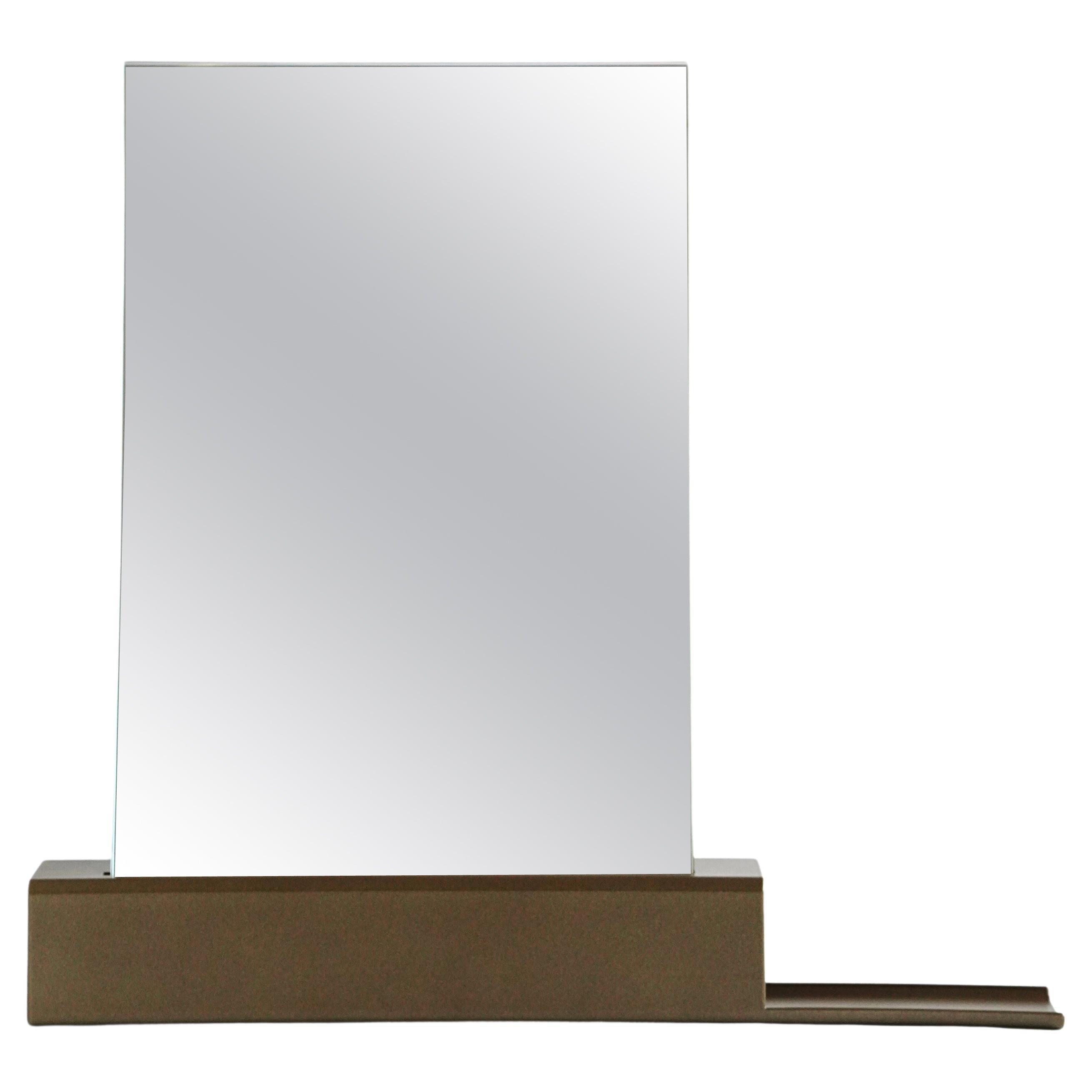 Bronze Colored Modern Dutch Design, Mirror One: Medium Plateau Right