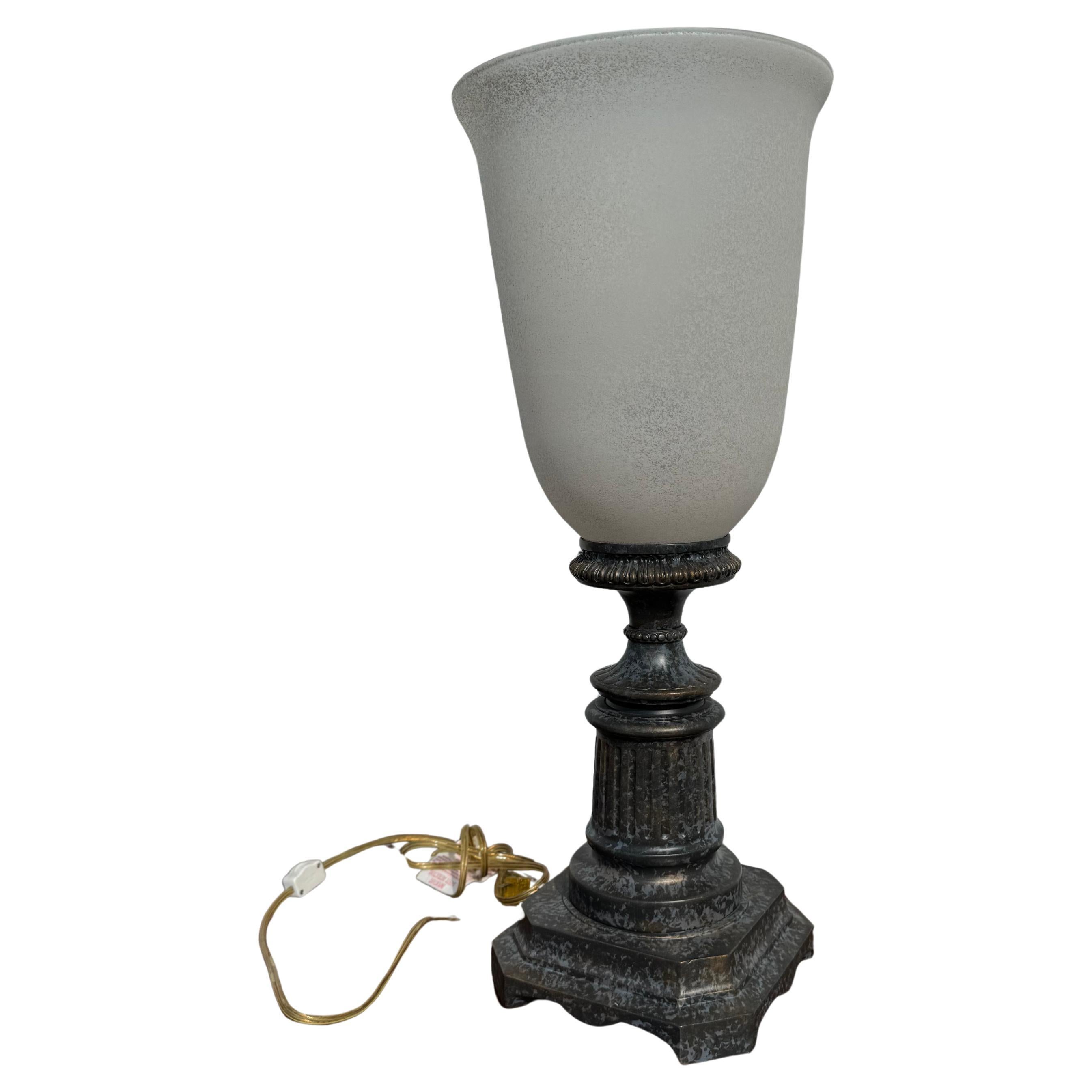 Lampe torchère de table avec abat-jour, couleur bronze en vente