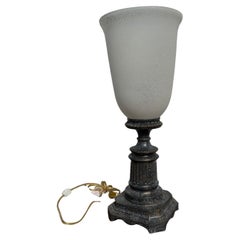 Bronze colored Table Top Torchiere Lamp with Shade