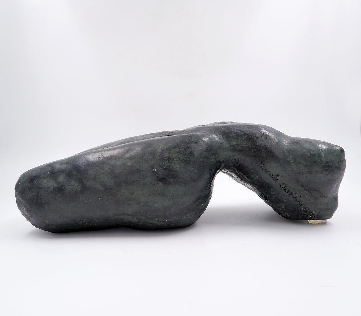 Sculpture de nu en terre cuite couleur bronze - Signée Pascale Quoirin et datée en vente 5