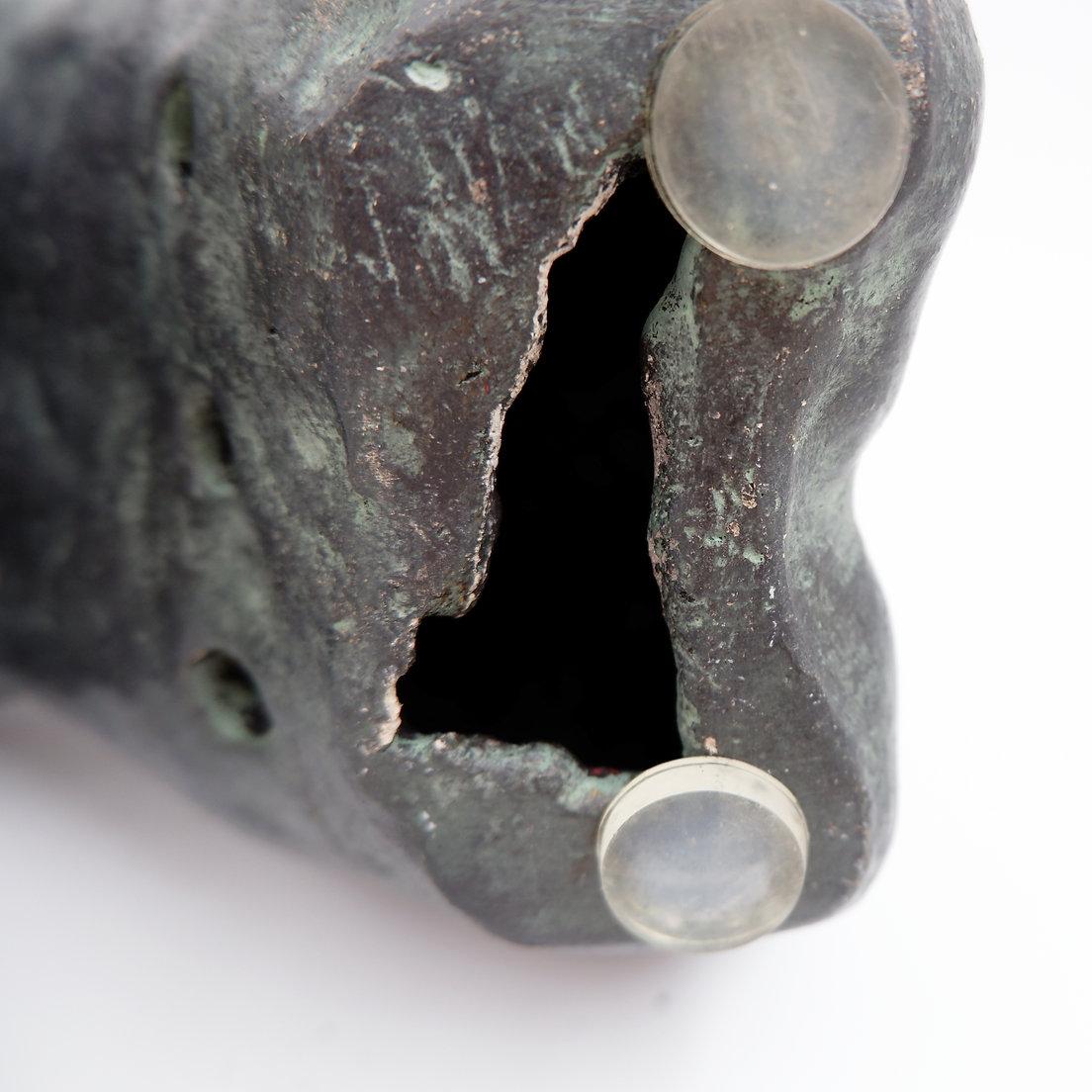 Sculpture de nu en terre cuite couleur bronze - Signée Pascale Quoirin et datée en vente 1