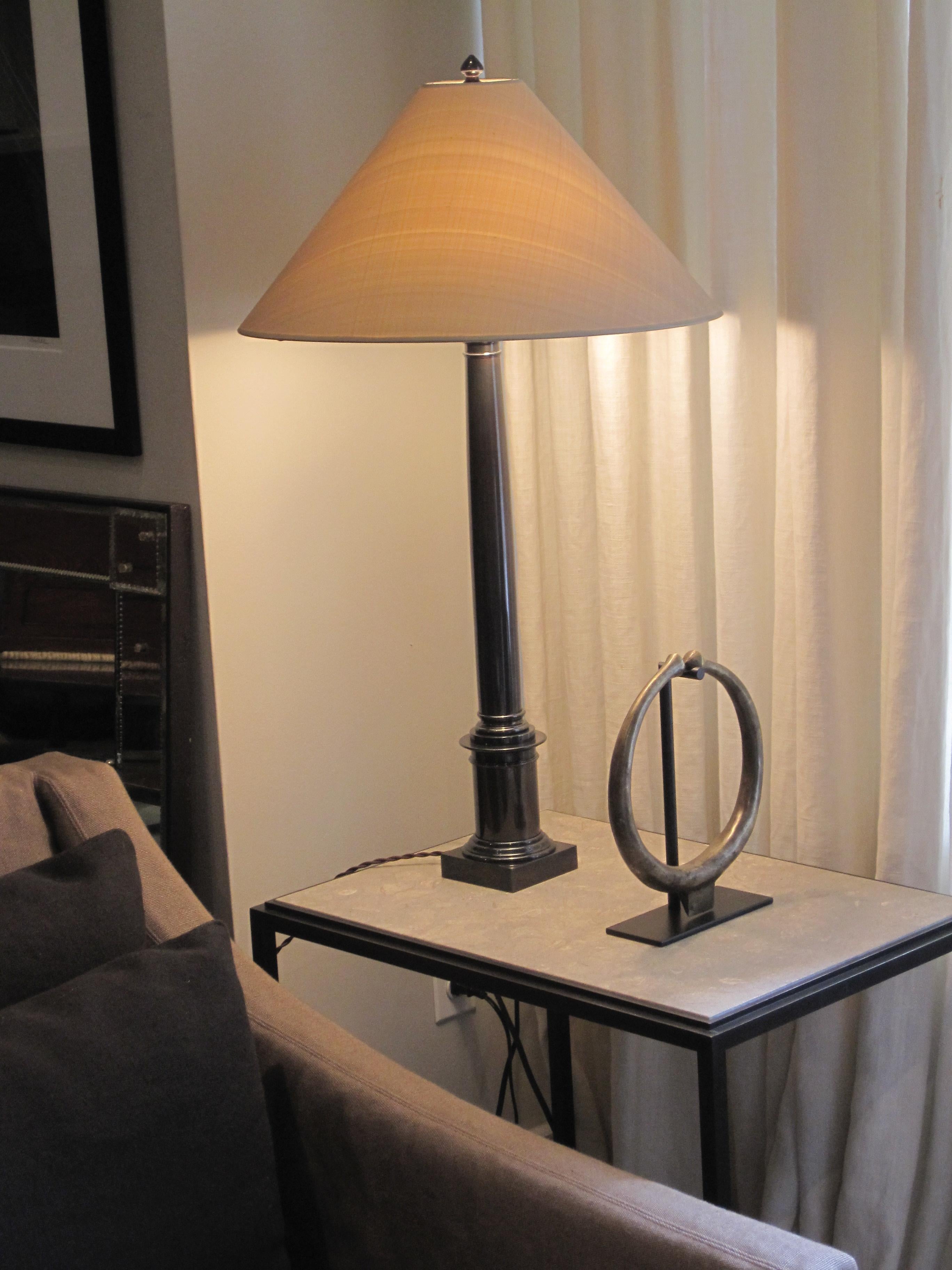 Bronze Column Lamp, Handcrafted, Made to Order In New Condition In Brooklyn, NY