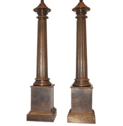 Bronze Column Table Lamps