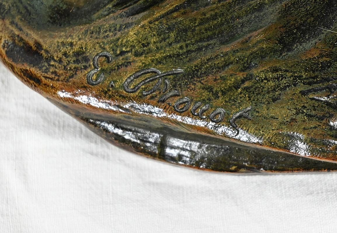 Bronze sculpture “Tiger Fight”, signed E. Drouot – Late 19th century For Sale 13