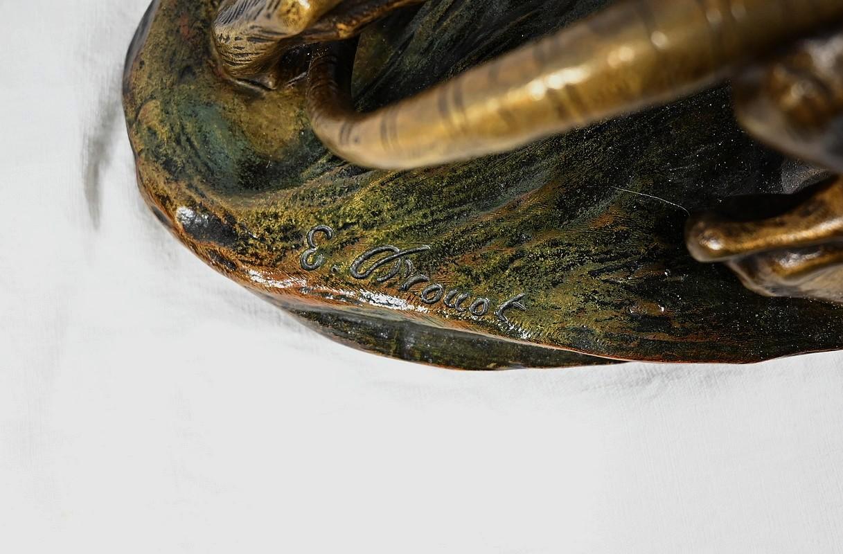 Bronze sculpture “Tiger Fight”, signed E. Drouot – Late 19th century For Sale 14