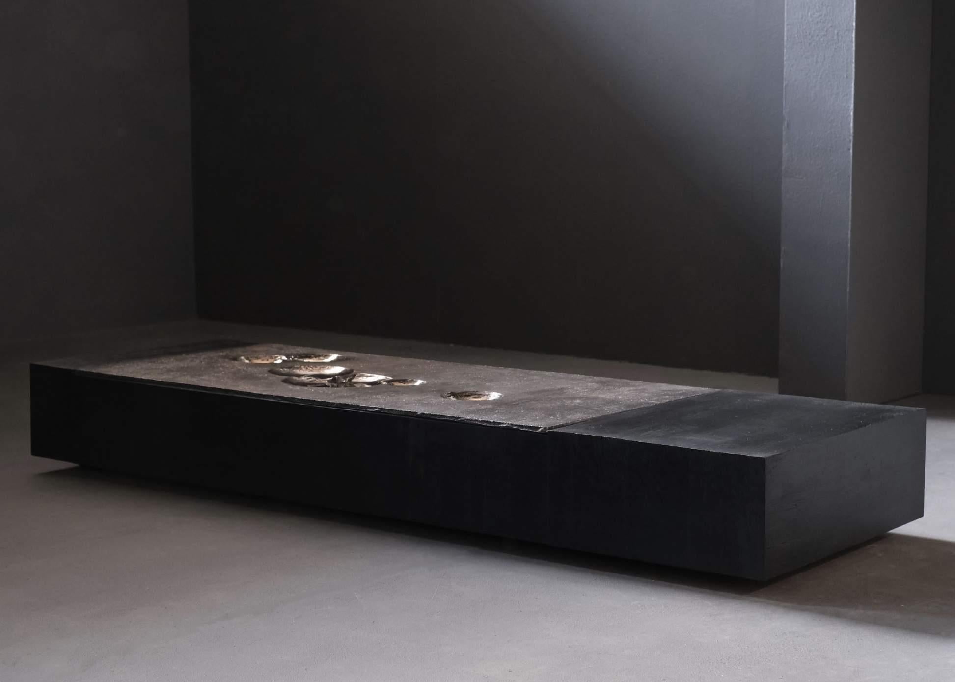 Modern Bronze Combi Coffee Table, Signed Arno Declercq