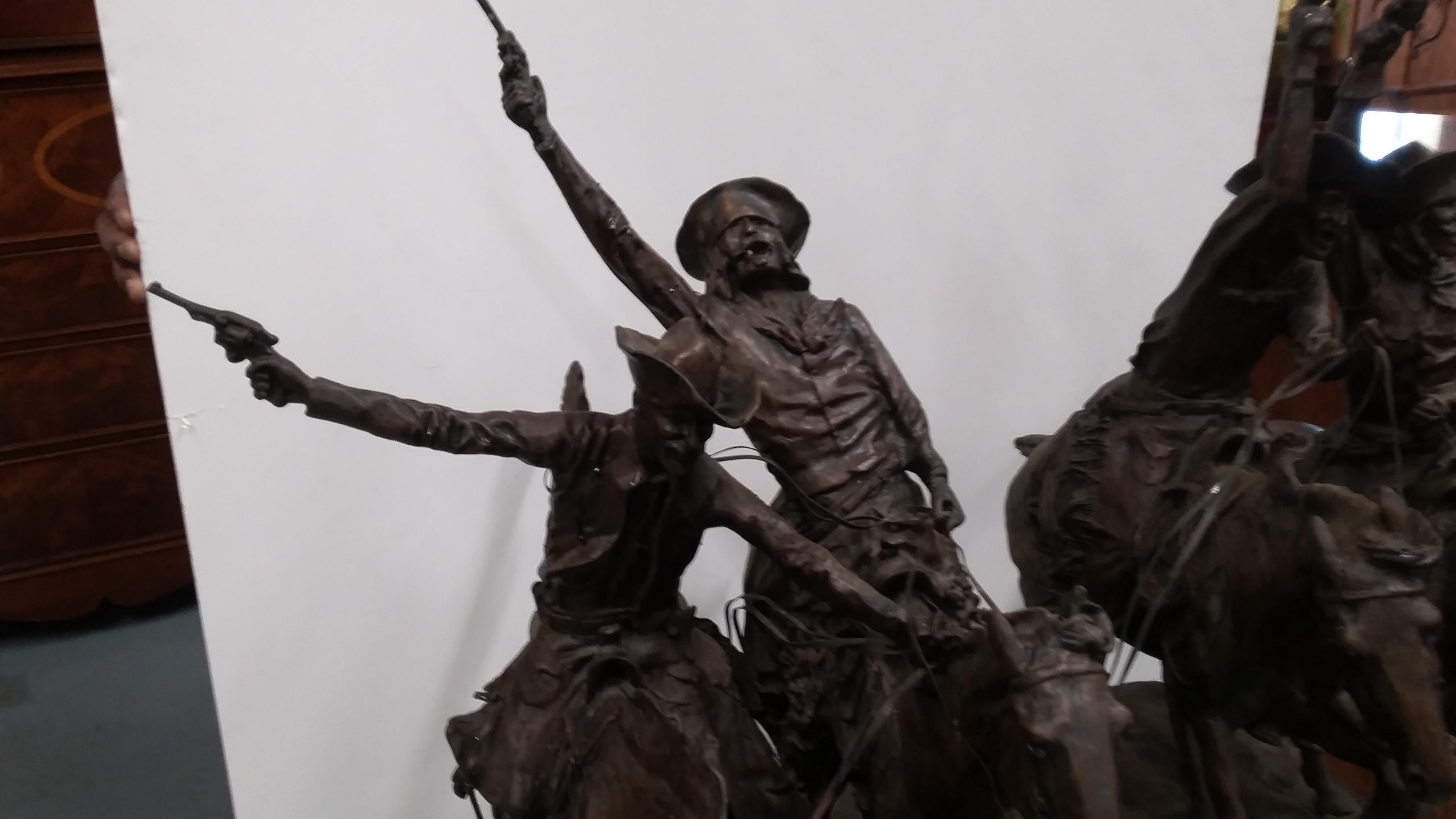 Replica bronze by Frederick Remington. Titled 