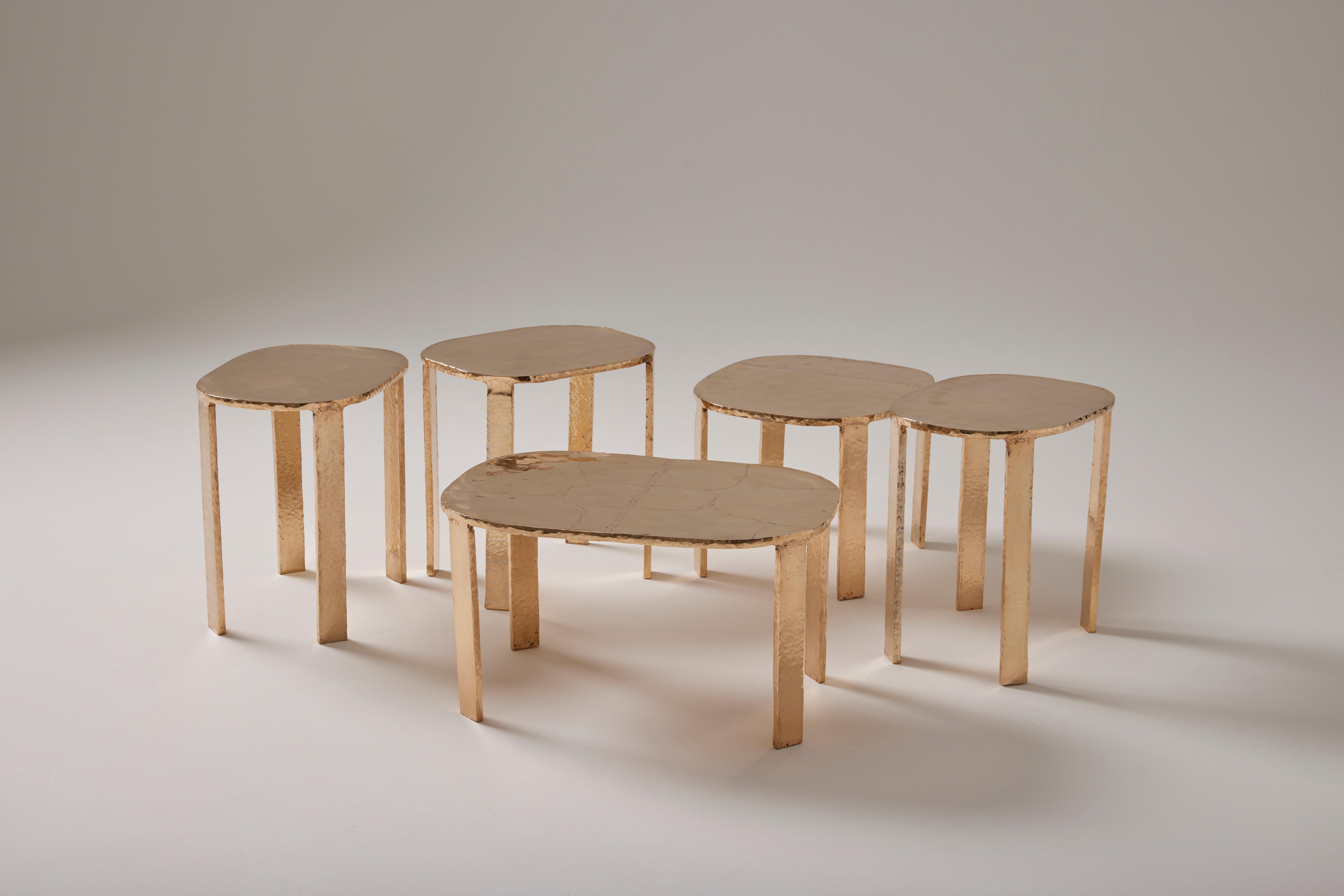 Organic Modern Contemporary Bronze 'Aureas' Side/Coffee Tables by Colo Studio, France For Sale