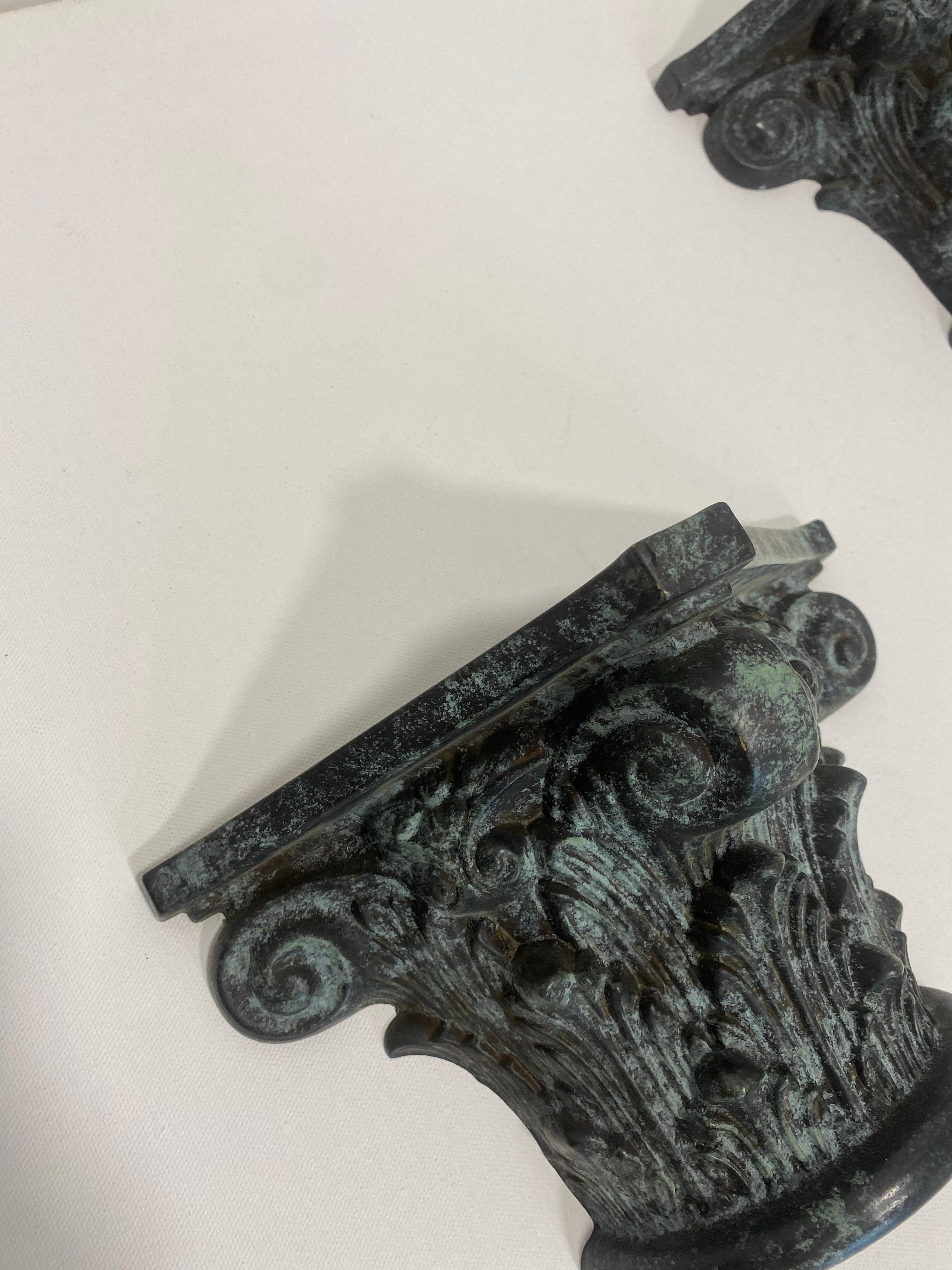 Bronze Korinthische Säule Postmoderne Wandleuchten Wandleuchter Vintage 1980er Jahre Gotisch im Angebot 4