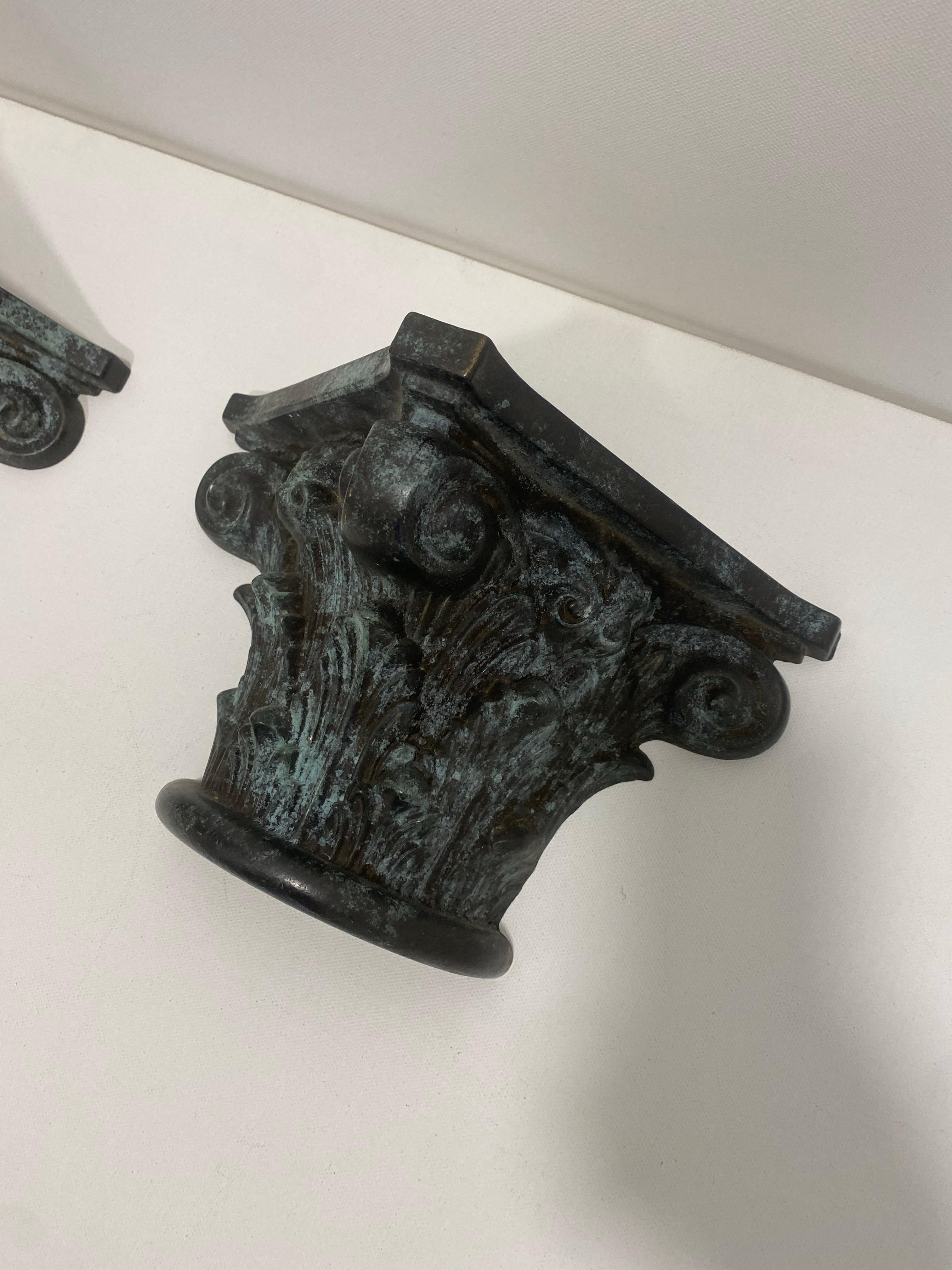 Bronze Korinthische Säule Postmoderne Wandleuchten Wandleuchter Vintage 1980er Jahre Gotisch im Angebot 8