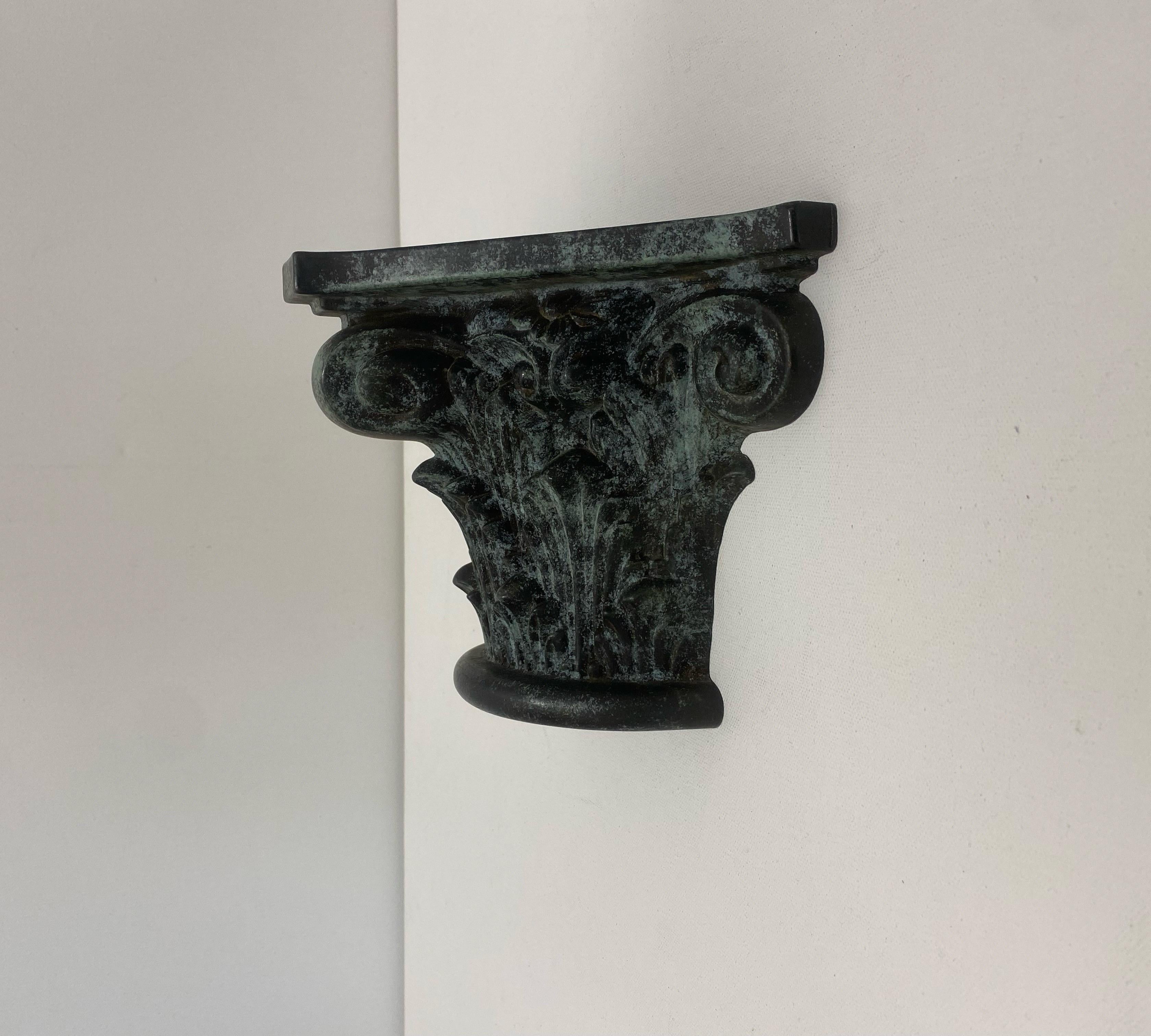 Bronze Korinthische Säule Postmoderne Wandleuchten Wandleuchter Vintage 1980er Jahre Gotisch im Angebot 9