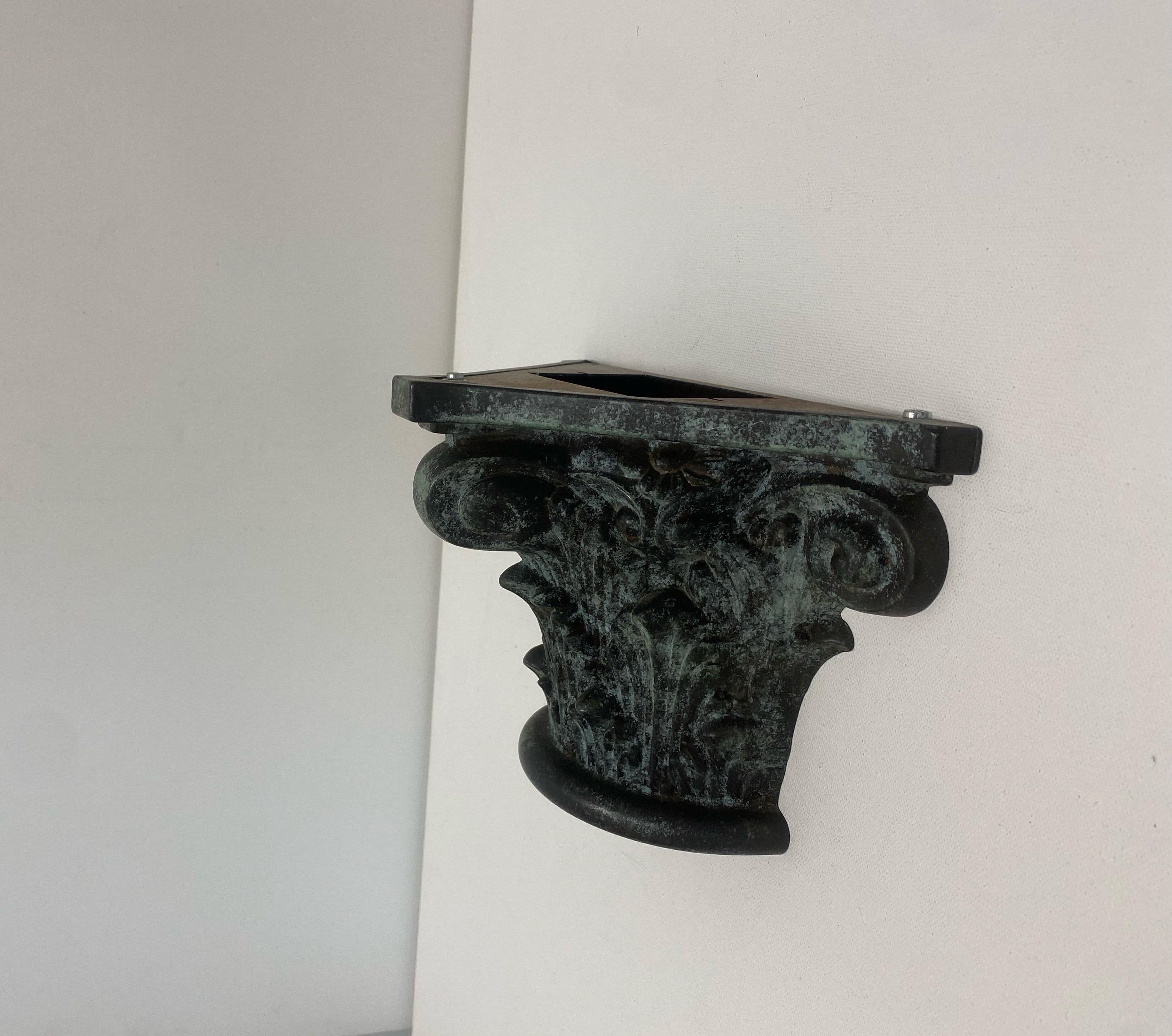 Bronze Korinthische Säule Postmoderne Wandleuchten Wandleuchter Vintage 1980er Jahre Gotisch im Angebot 10