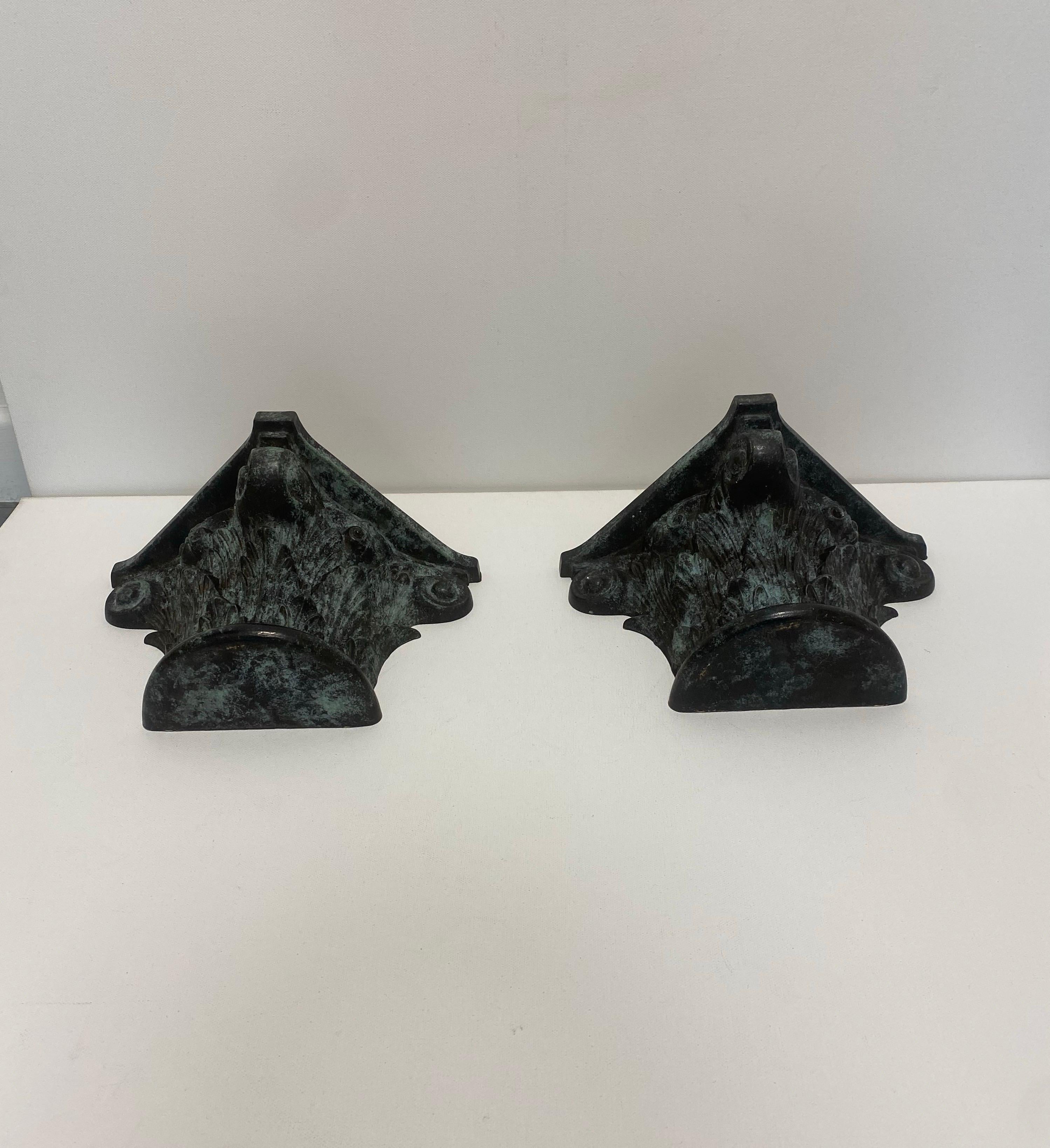 Bronze Korinthische Säule Postmoderne Wandleuchten Wandleuchter Vintage 1980er Jahre Gotisch (Deutsch) im Angebot