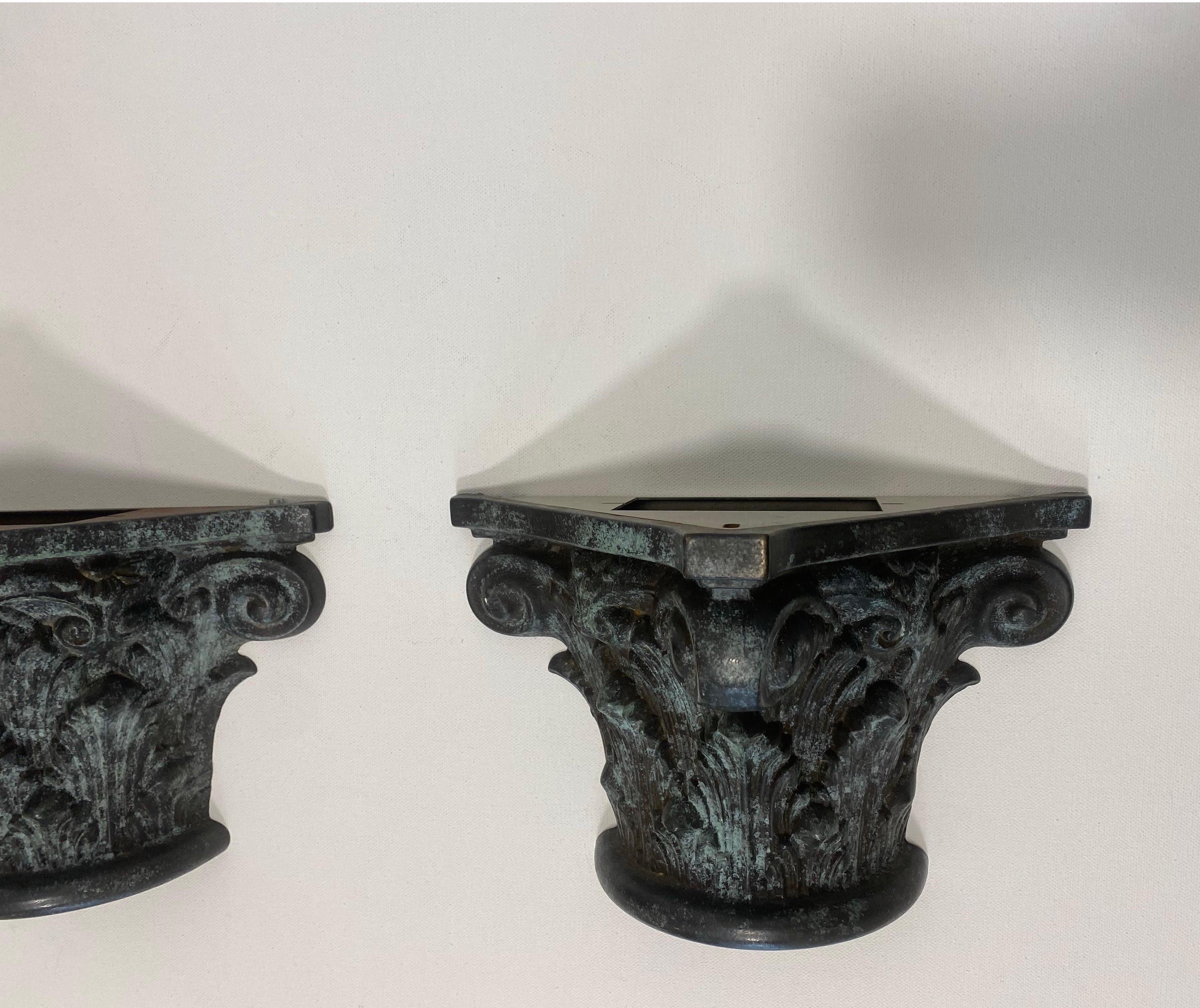 Bronze Korinthische Säule Postmoderne Wandleuchten Wandleuchter Vintage 1980er Jahre Gotisch im Zustand „Gut“ im Angebot in London, GB