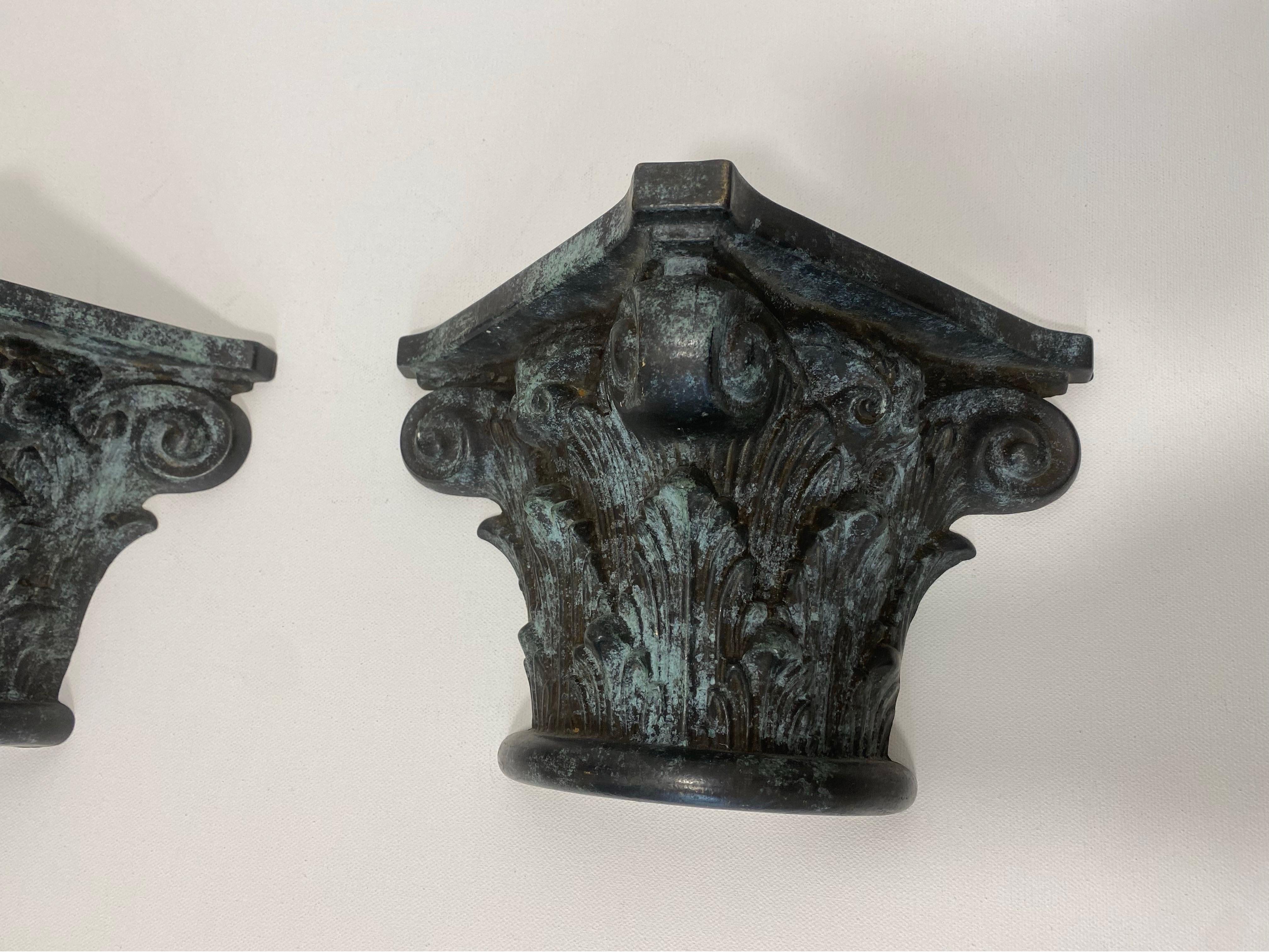 Bronze Korinthische Säule Postmoderne Wandleuchten Wandleuchter Vintage 1980er Jahre Gotisch im Angebot 2