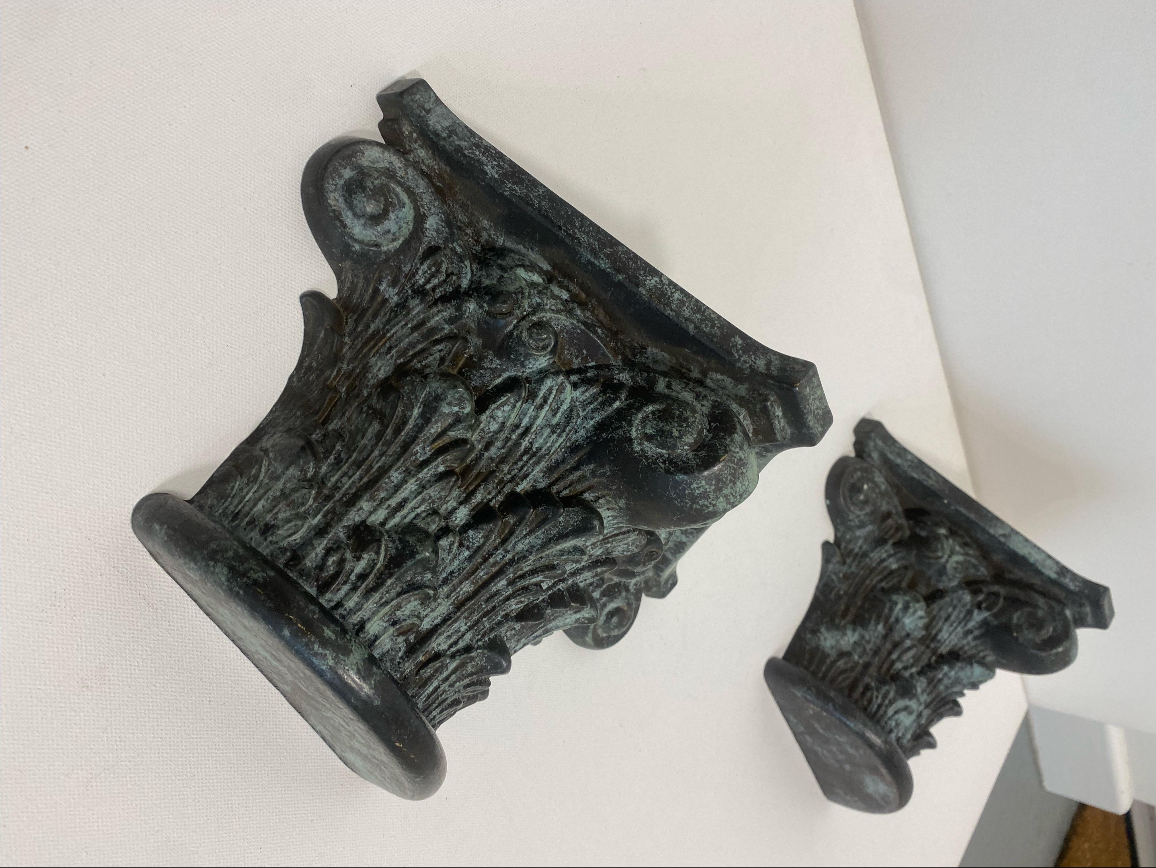 Bronze Korinthische Säule Postmoderne Wandleuchten Wandleuchter Vintage 1980er Jahre Gotisch im Angebot 3