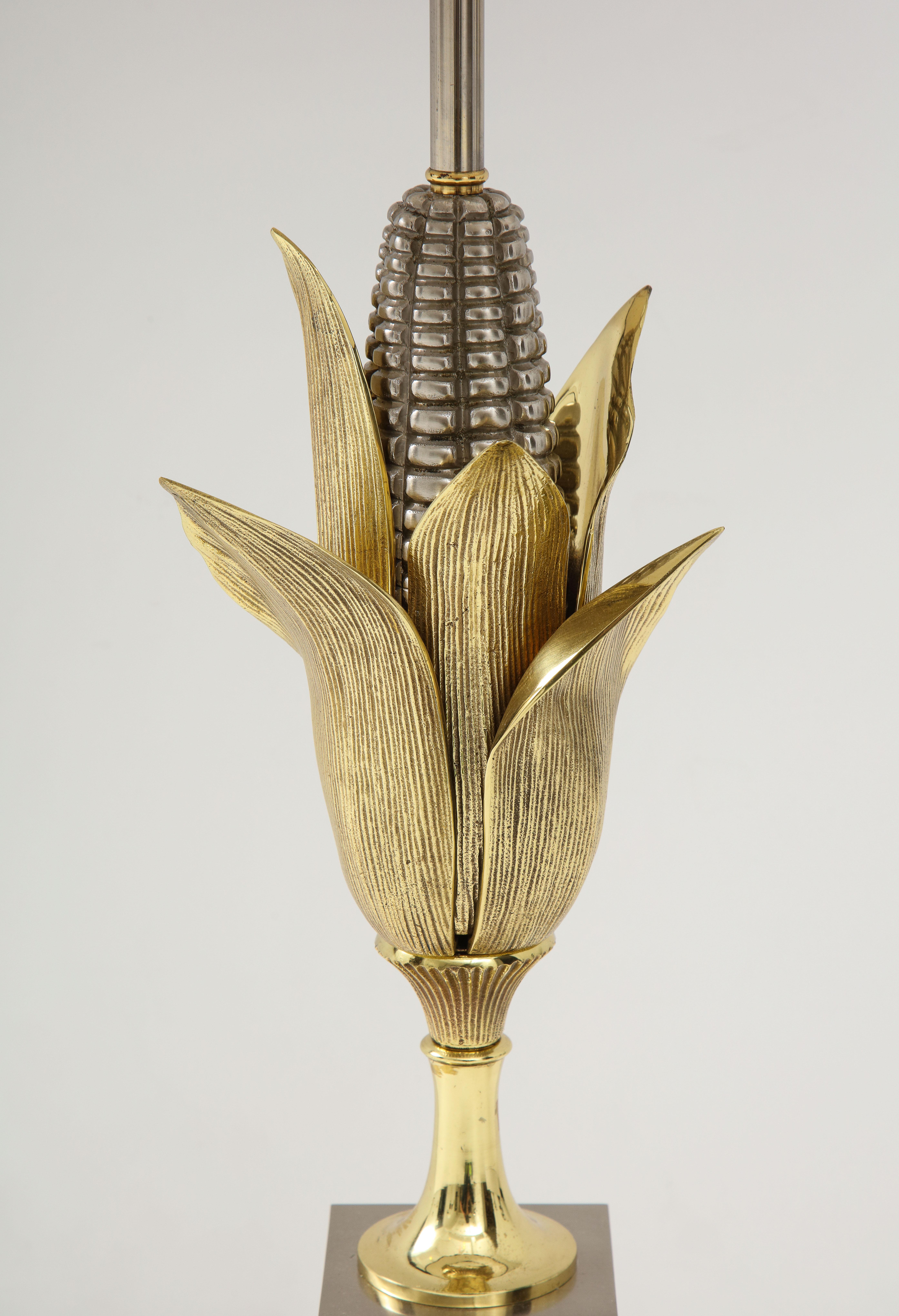 French Bronze Corn Lamp For Sale
