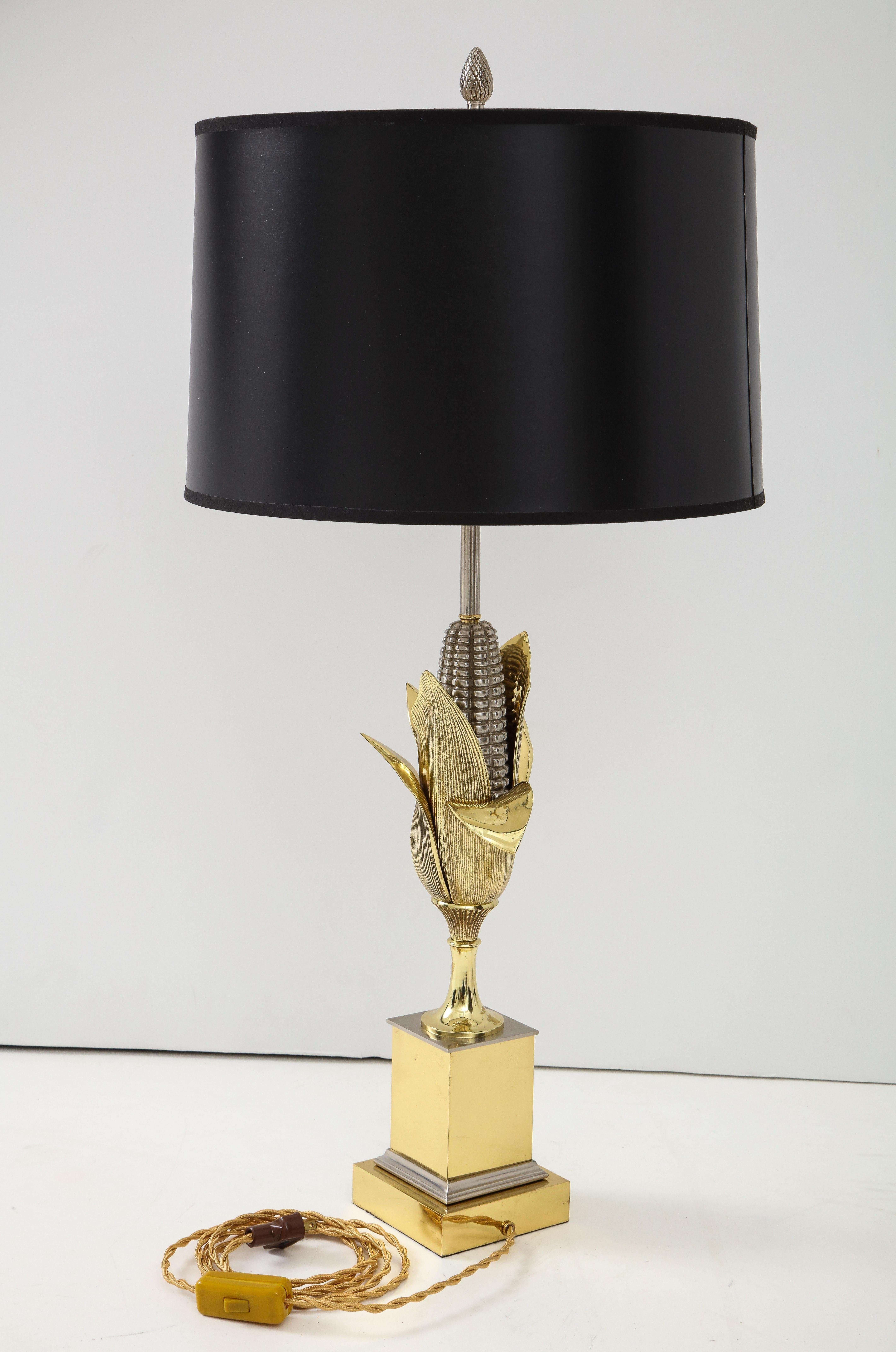 Bronze Corn Lamp In Good Condition For Sale In Mt. Kisco, NY
