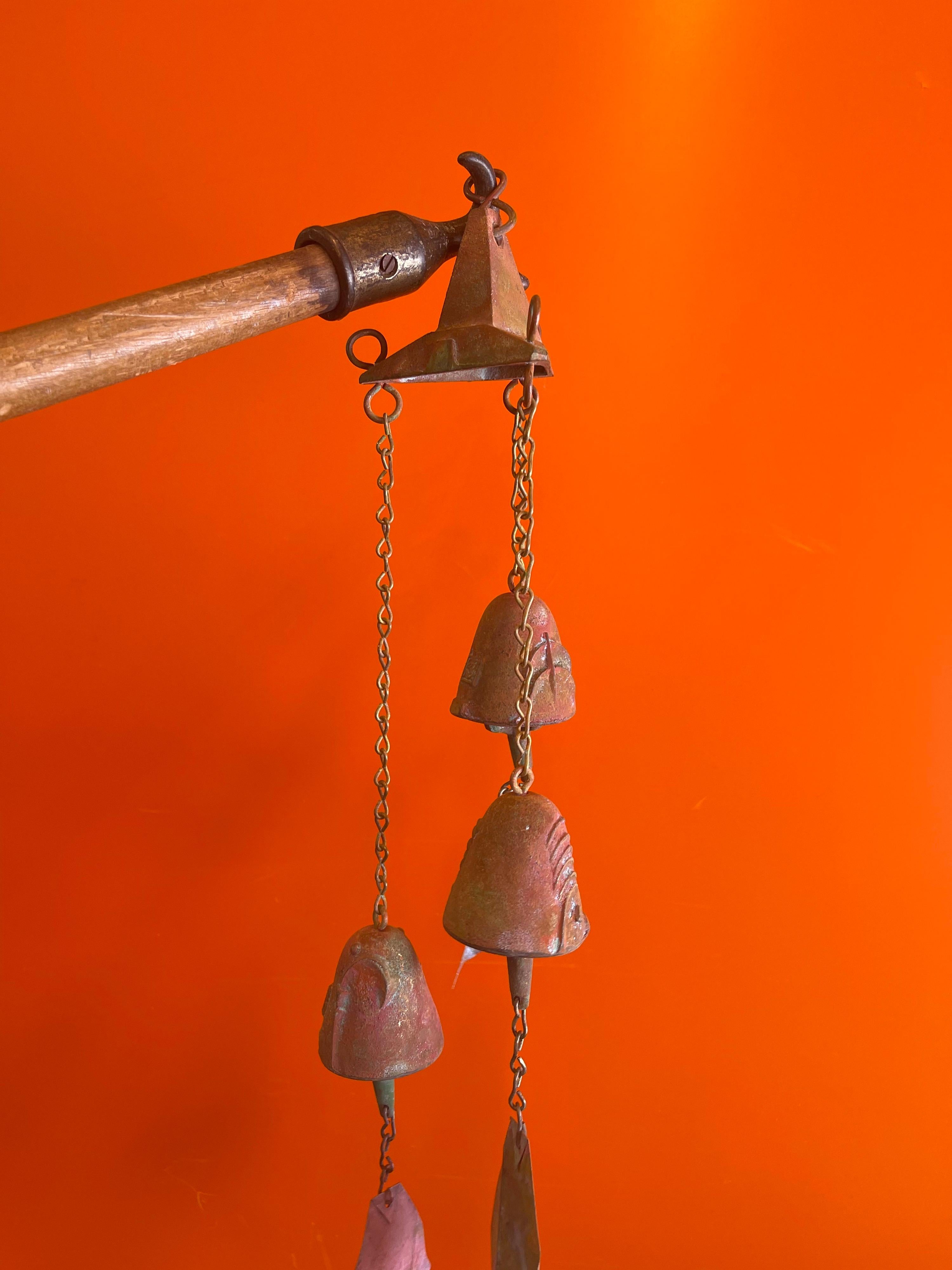 Bronze Cosanti Windbell Cluster with Hanging Bracket by Paolo Soleri 4