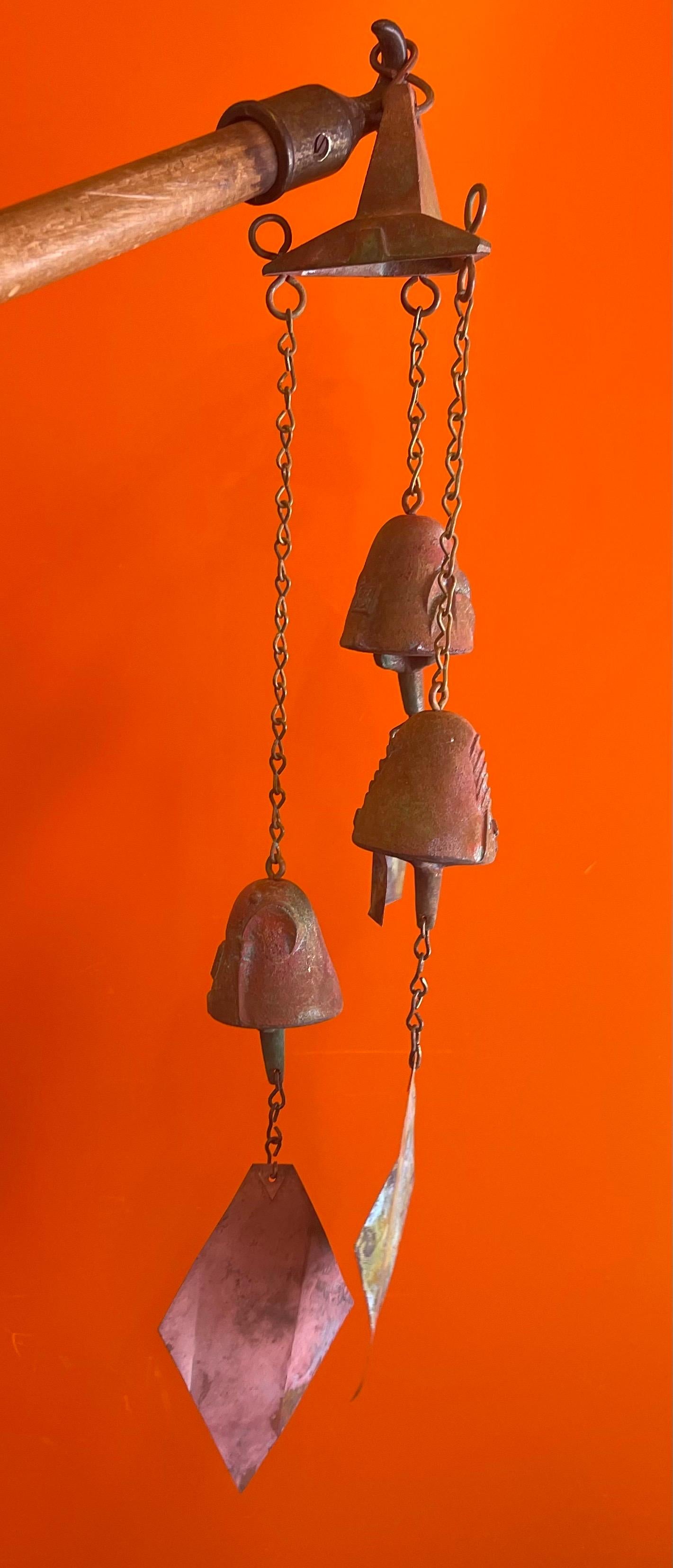 Bronze Cosanti Windbell Cluster with Hanging Bracket by Paolo Soleri 12