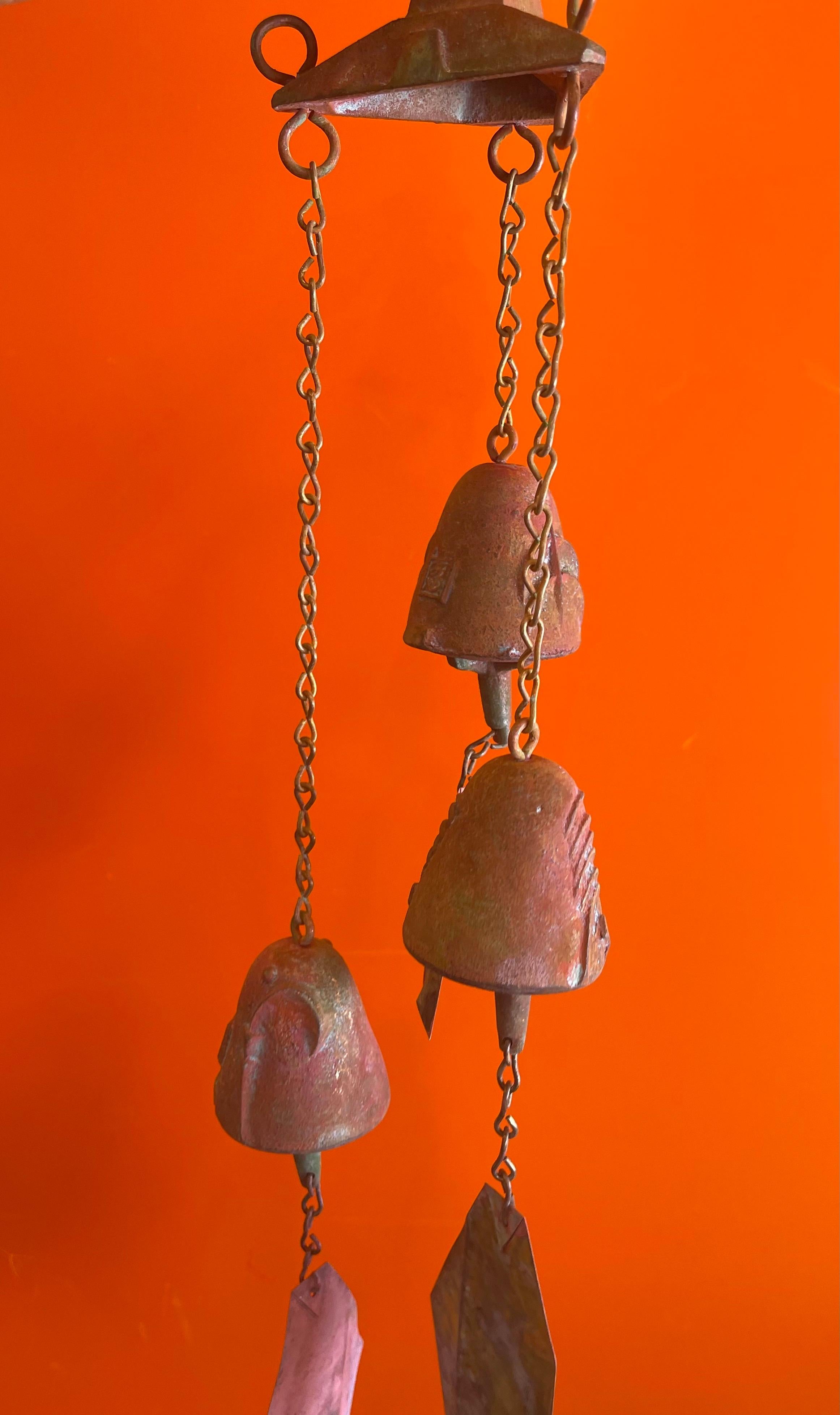 Bronze Cosanti Windbell Cluster with Hanging Bracket by Paolo Soleri 3